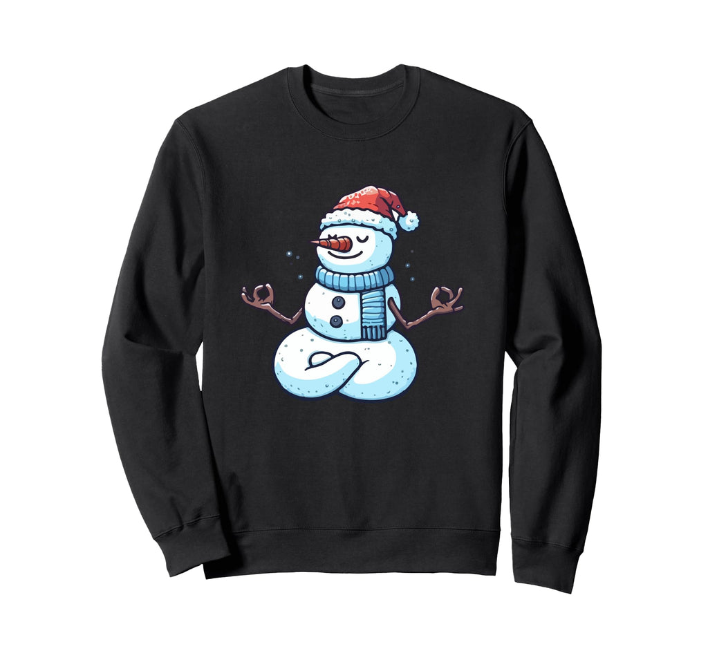 Meditation Snowman Yoga Pose Sweatshirt - Casual Everyday Wear Unisex - T-Shirt, Sweatshirt, Hoodie