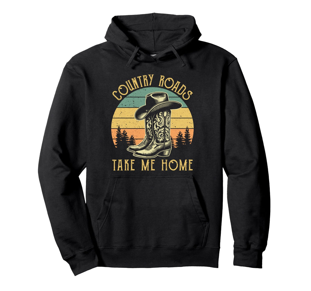 Country Roads Take Me Home Cowboy Western Hoodie - Custom Art Print Unisex - T-Shirt, Sweatshirt, Hoodie
