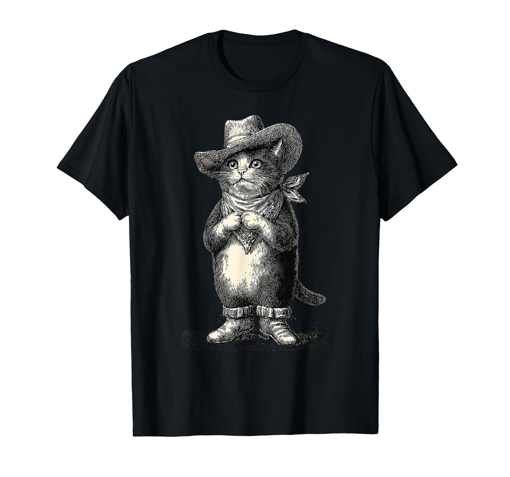 Country Western Cowgirl Funny Cowboy Cat T-Shirt - Novelty Apparel Unisex - T-Shirt, Sweatshirt, Hoodie