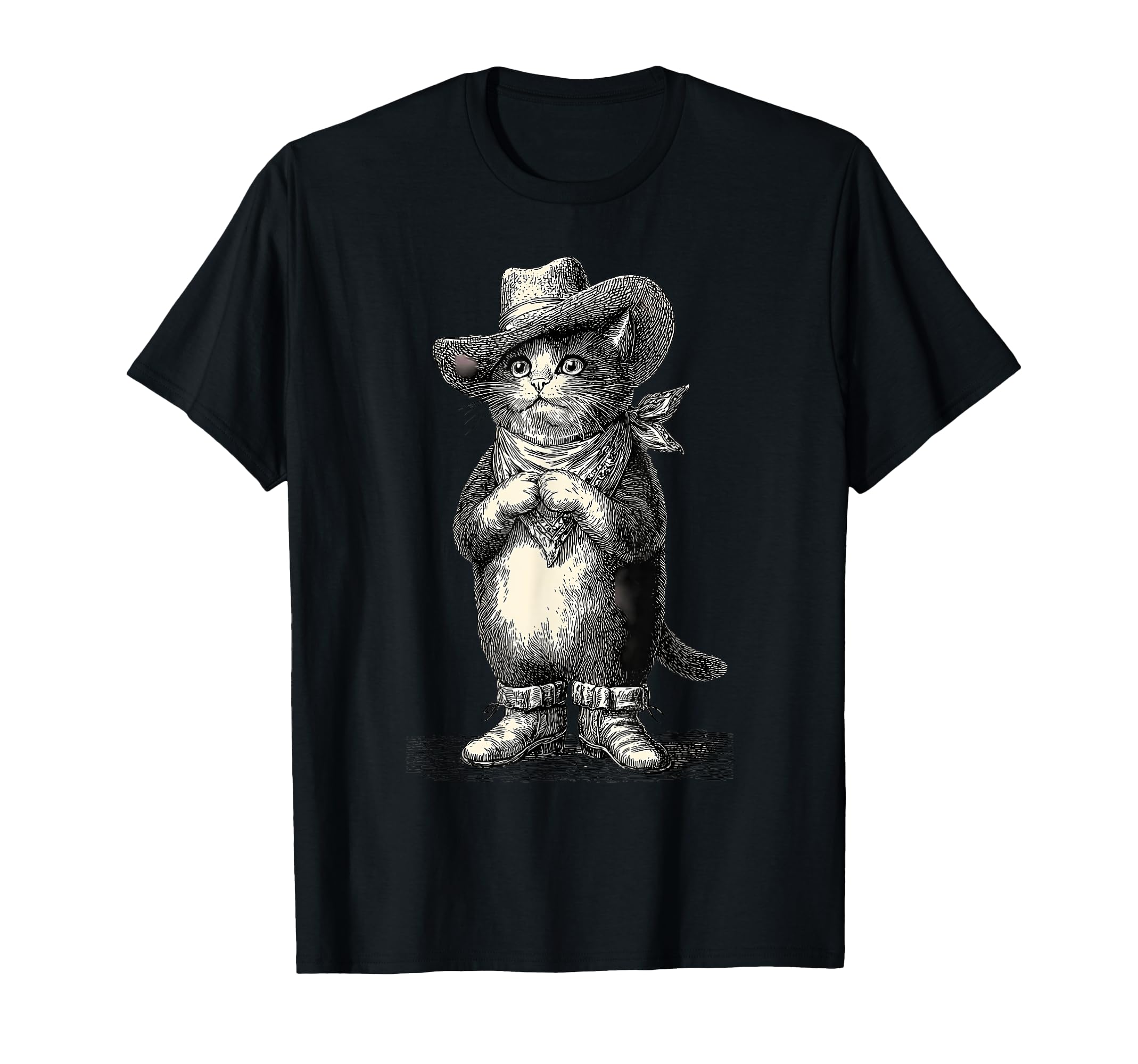 Country Western Cowgirl Funny Cowboy Cat T-Shirt - Novelty Apparel Unisex - T-Shirt, Sweatshirt, Hoodie
