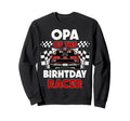 Opa Birthday Racer Race Car Party Sweatshirt - Minimalist Print for Adults - T-Shirt, Sweatshirt, Hoodie