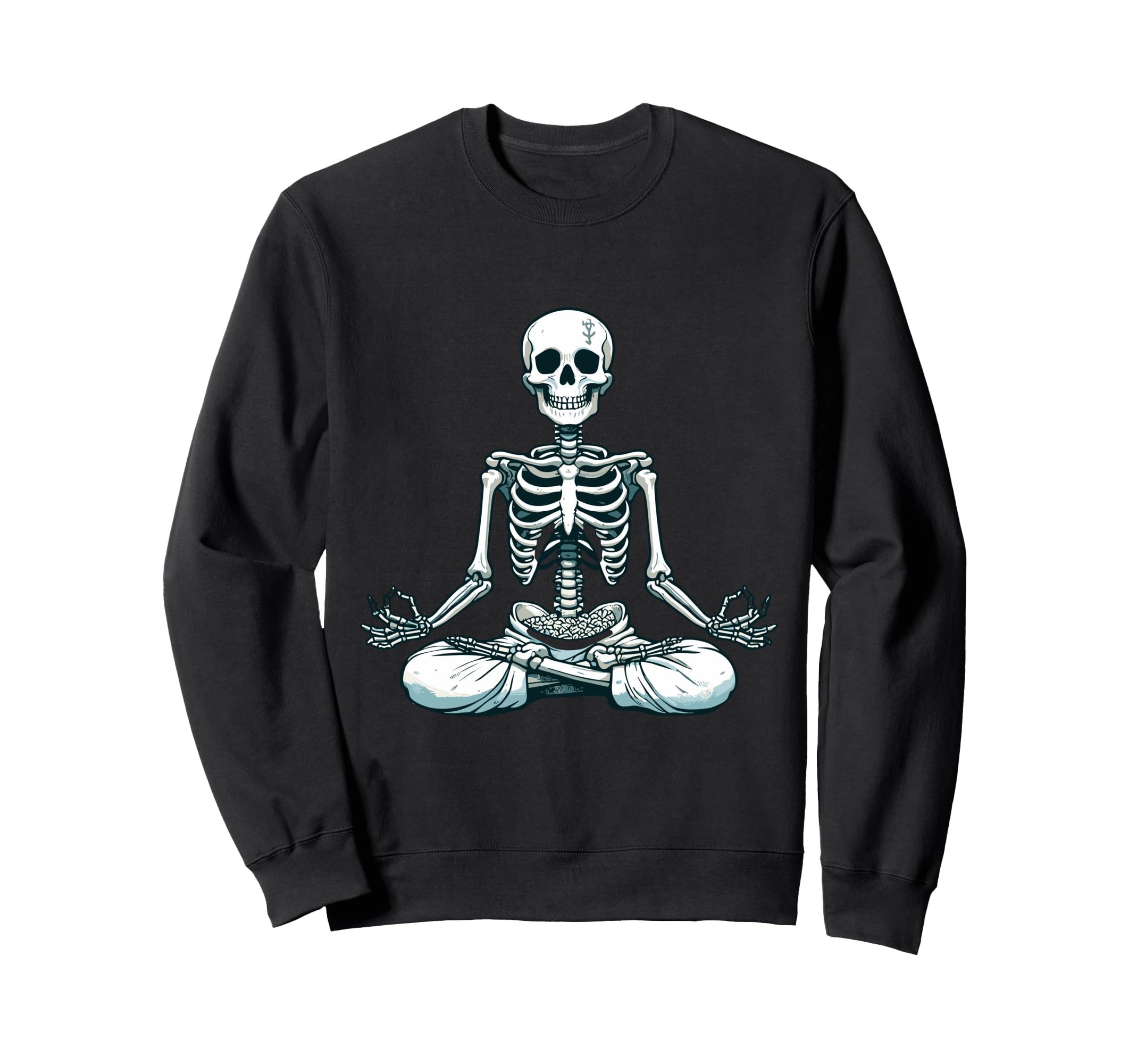 Meditation Skeleton Yoga Pose Relaxing Sweatshirt - Graphic Print Unisex - T-Shirt, Sweatshirt, Hoodie