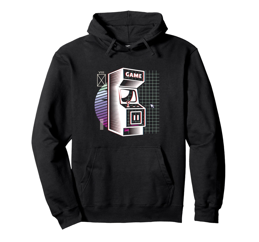 Synthwave Video Arcade Aesthetic Hoodie - Graphic Print for Adults - T-Shirt, Sweatshirt, Hoodie