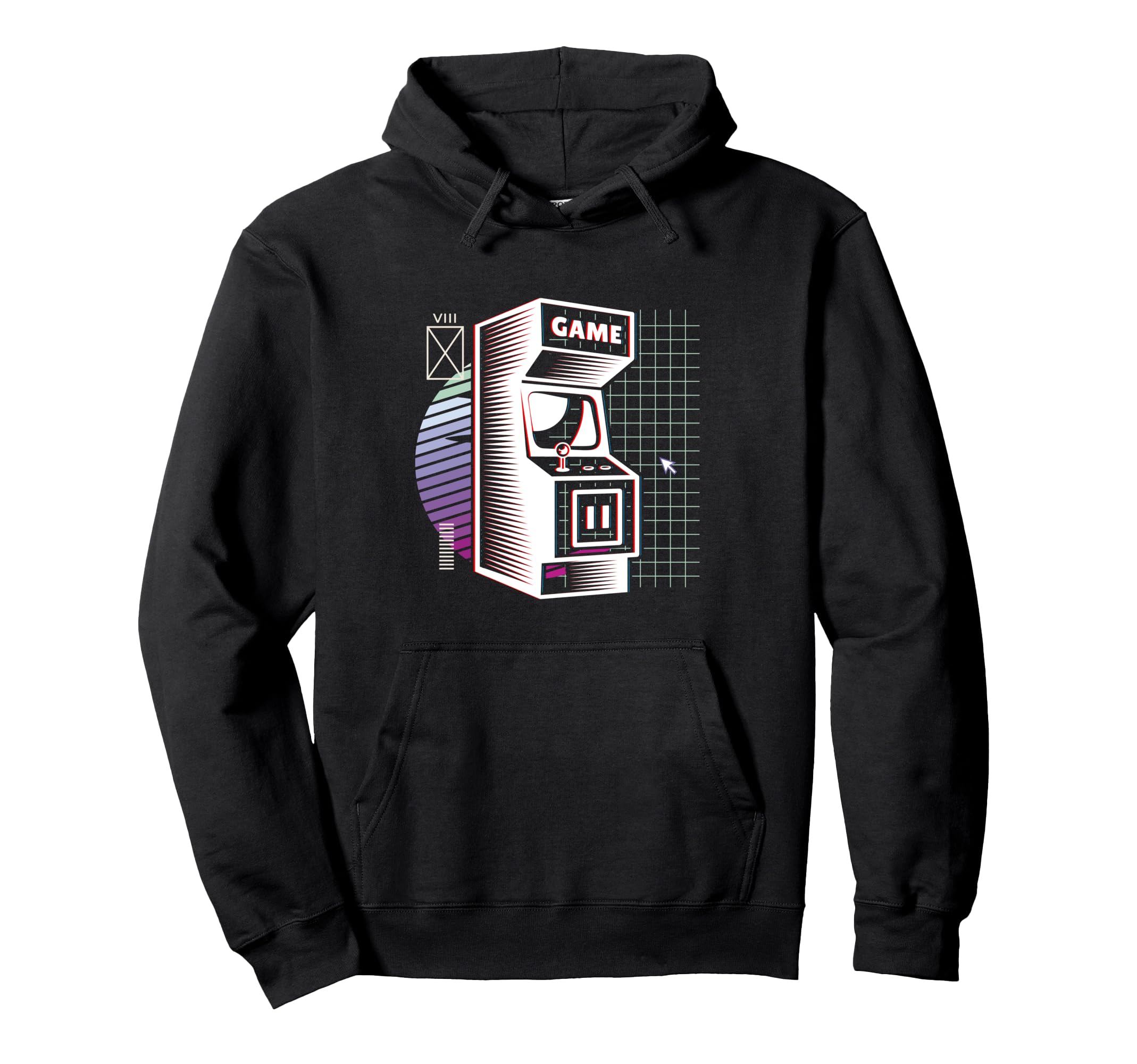 Synthwave Video Arcade Aesthetic Hoodie - Graphic Print for Adults - T-Shirt, Sweatshirt, Hoodie