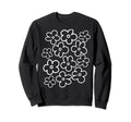 Black And White Flower Pattern Sweatshirt - Casual Everyday Wear Men Women - T-Shirt, Sweatshirt, Hoodie