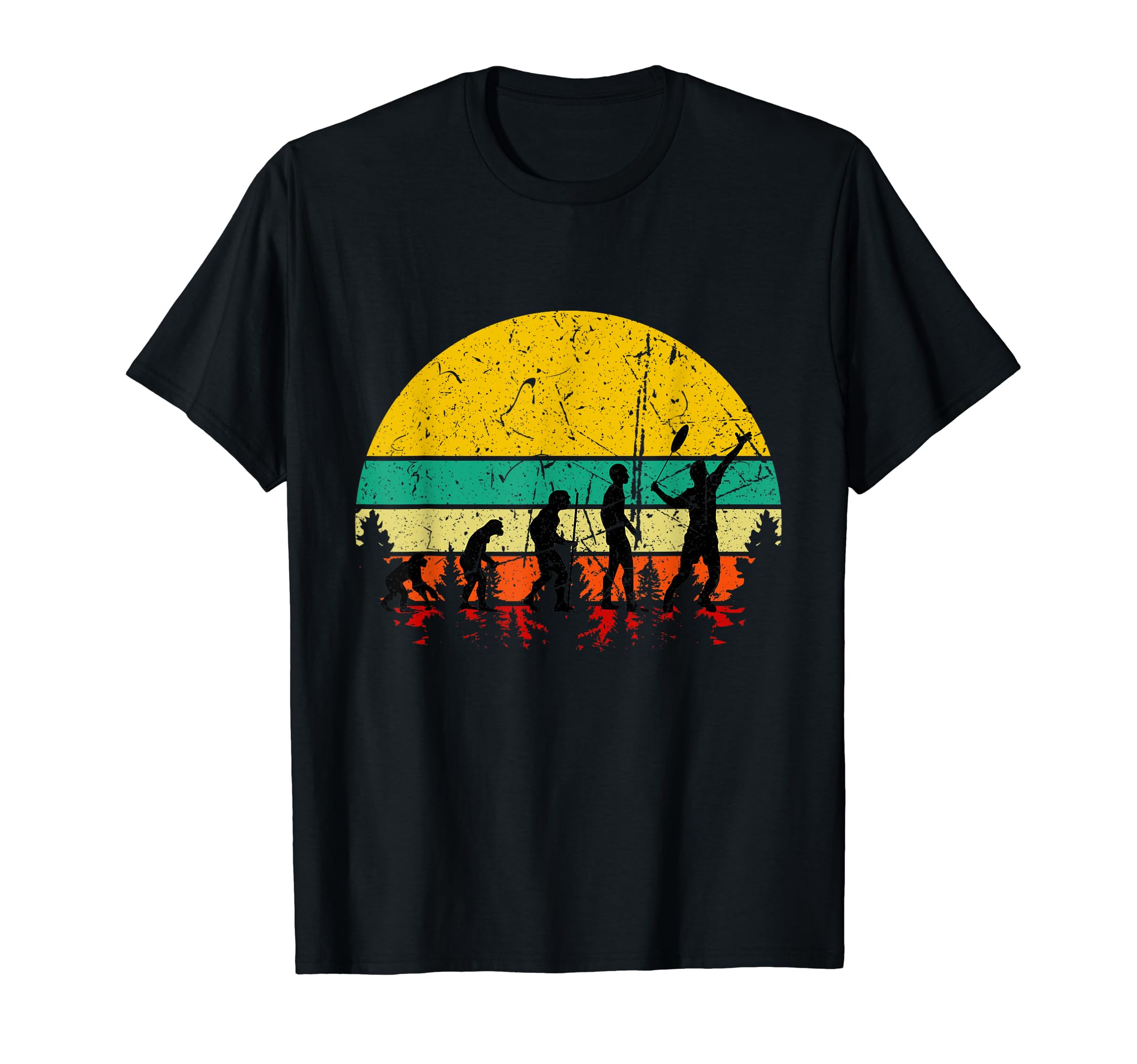 Badminton Evolution 60S 70S T-Shirt - Fun Novelty Design for Adults - T-Shirt, Sweatshirt, Hoodie