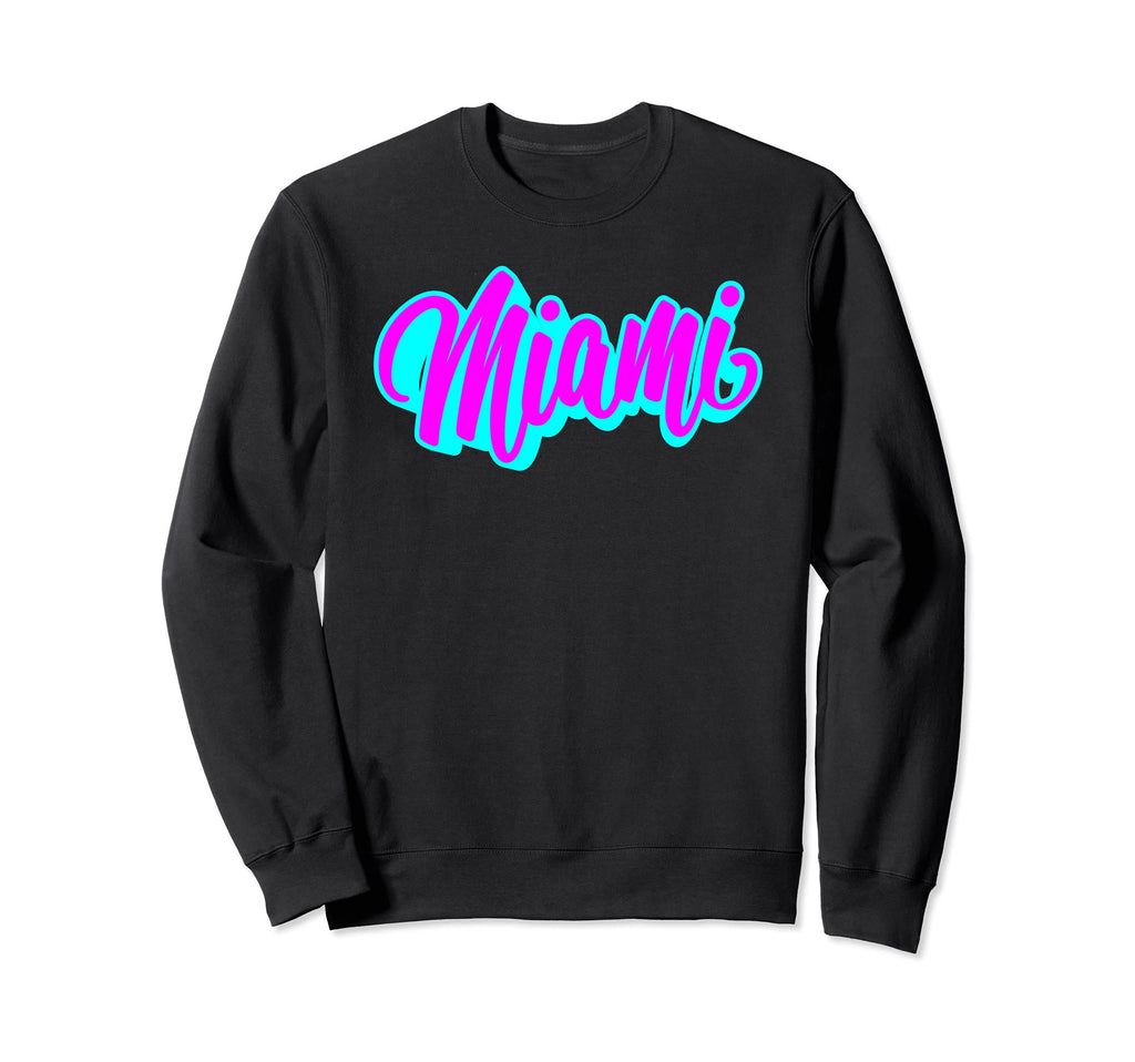 Miami Vaperwave Synthwave 80S Beach Sweatshirt - Graphic Print for Adults - T-Shirt, Sweatshirt, Hoodie