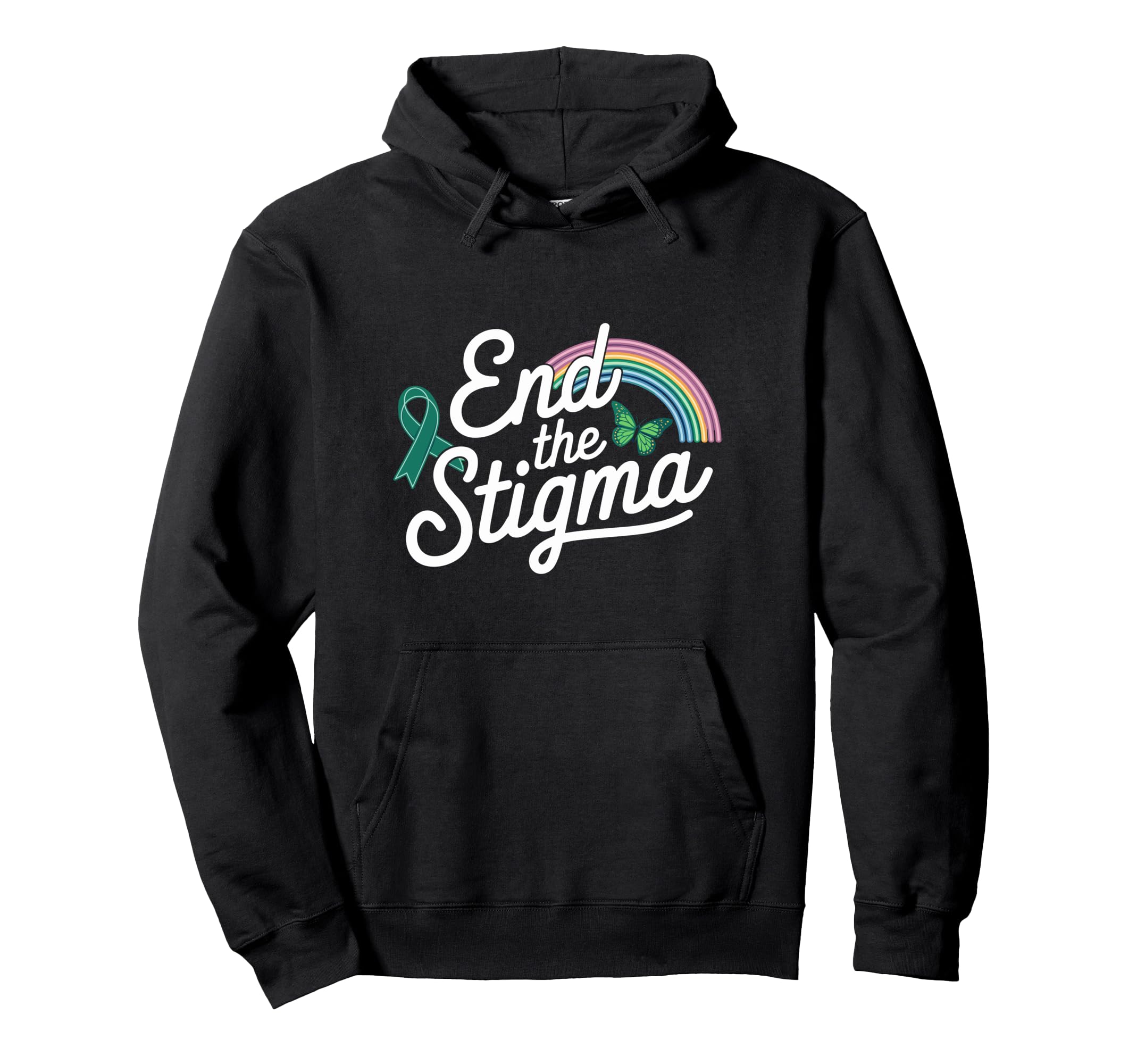 End Stigma Mental Health Awareness Hoodie - Fun Novelty Design for Adults - T-Shirt, Sweatshirt, Hoodie