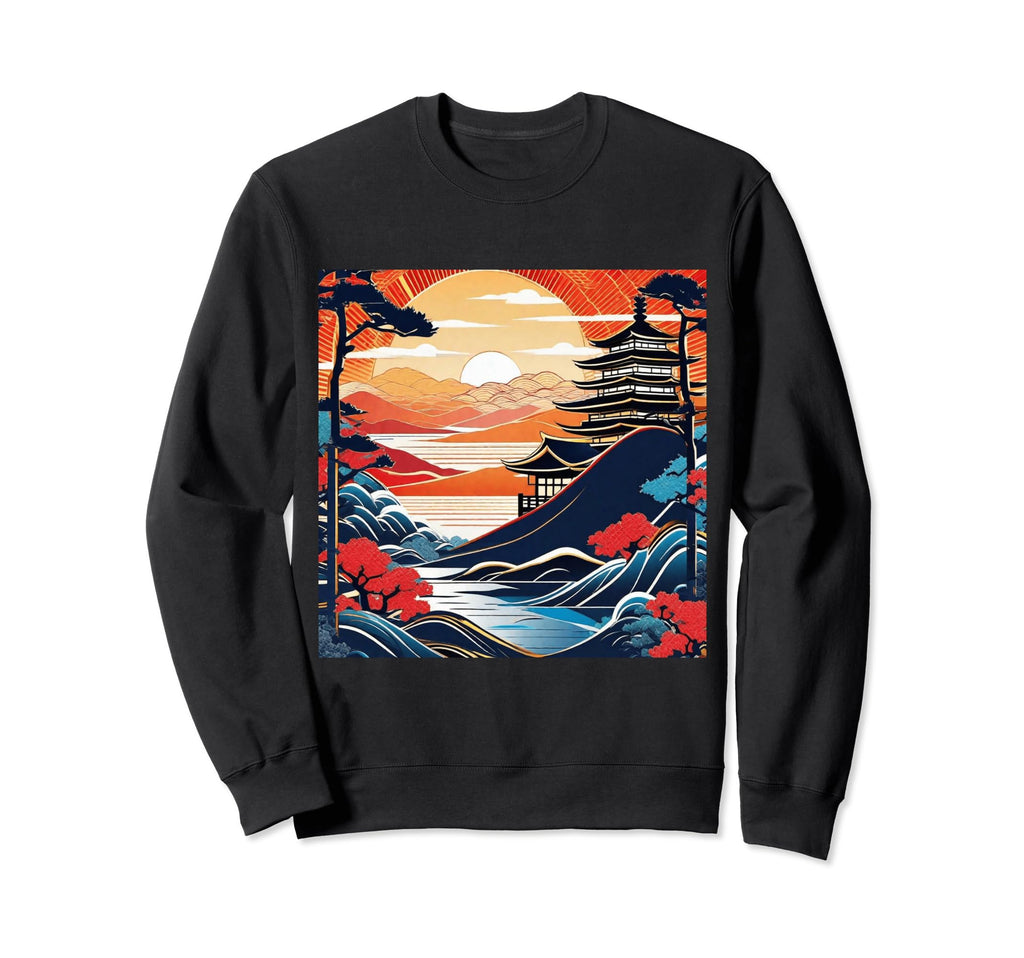 Unique And Nihonga Landscape Surreal Art Sweatshirt - Graphic Print Unisex - T-Shirt, Sweatshirt, Hoodie