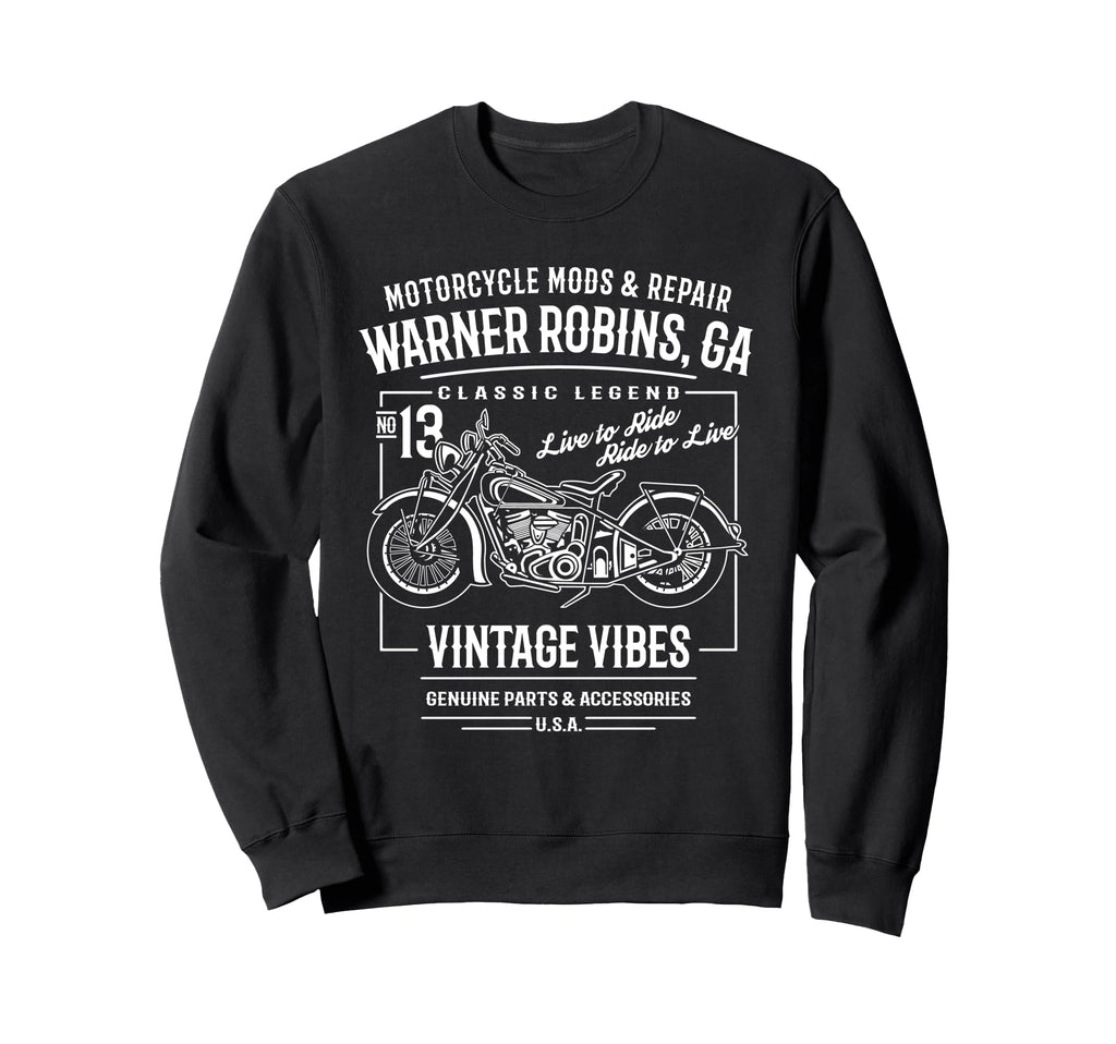 Warner Robins Ga Usa Motorcycle Sweatshirt - Graphic Print for Adults - T-Shirt, Sweatshirt, Hoodie