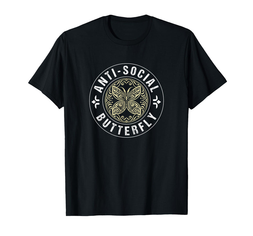 Anti Social Butterfly Funny Introvert T-Shirt - Graphic Print for Adults - T-Shirt, Sweatshirt, Hoodie