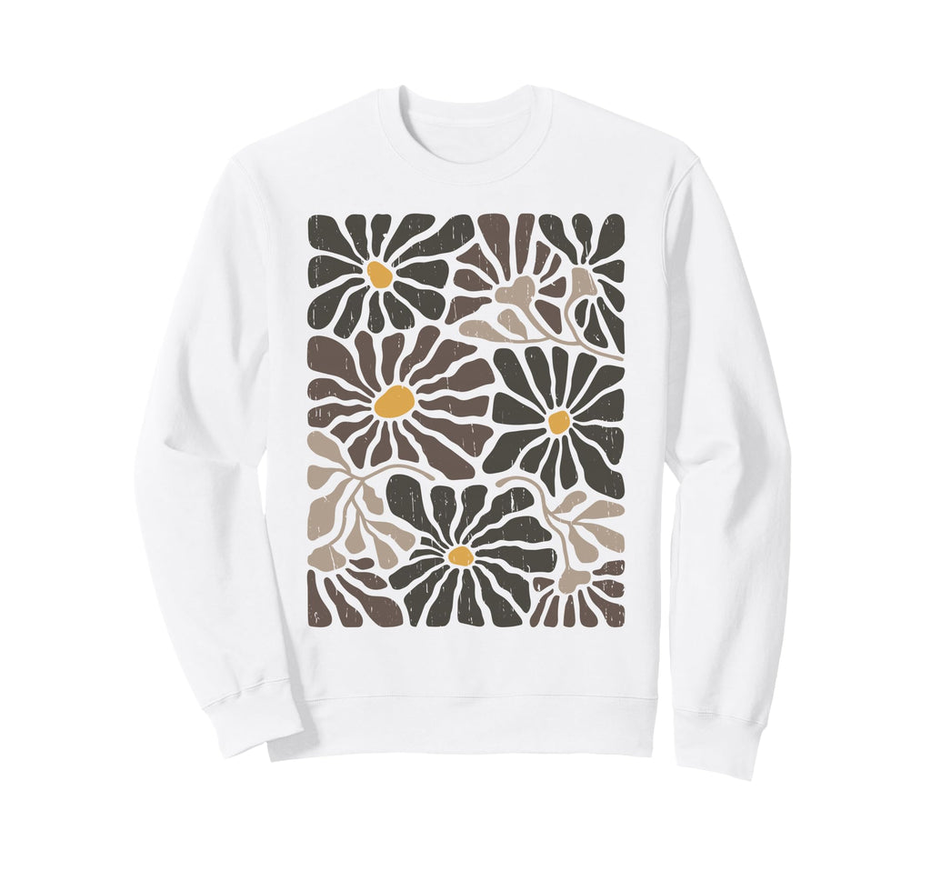 Dark Floral Pattern Boho Wildflowers Sweatshirt - Graphic Print Men Women - T-Shirt, Sweatshirt, Hoodie