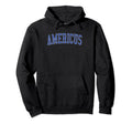 Americus Ga Distressed Blue Varsity Hoodie - Unique Graphic for Adults - T-Shirt, Sweatshirt, Hoodie