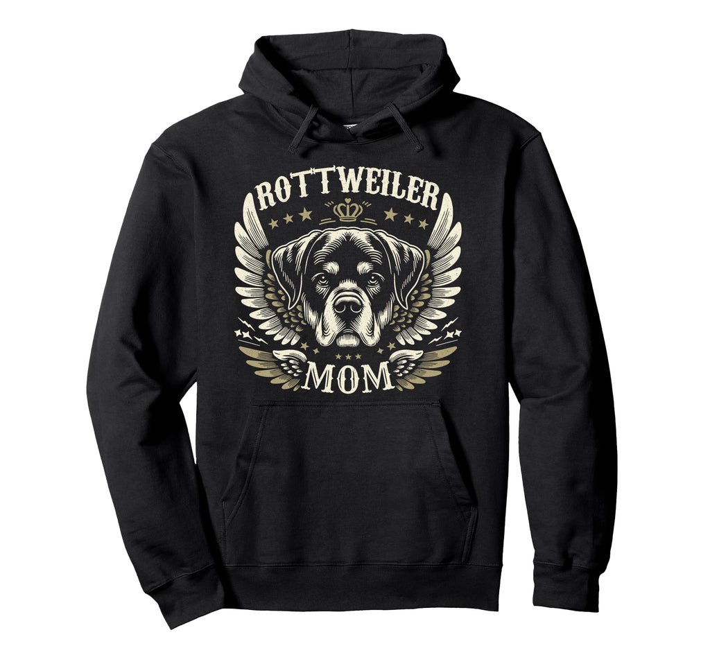 Rottweiler Mom Biker Wings Motorcycle Hoodie - Aesthetic Graphic Men Women - T-Shirt, Sweatshirt, Hoodie