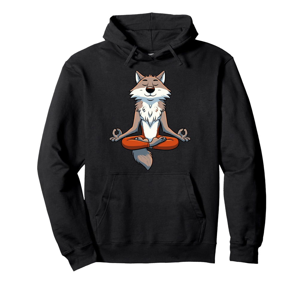 Meditation Wolf Yoga Pose Relaxing Hoodie - Streetwear Style for Adults - T-Shirt, Sweatshirt, Hoodie