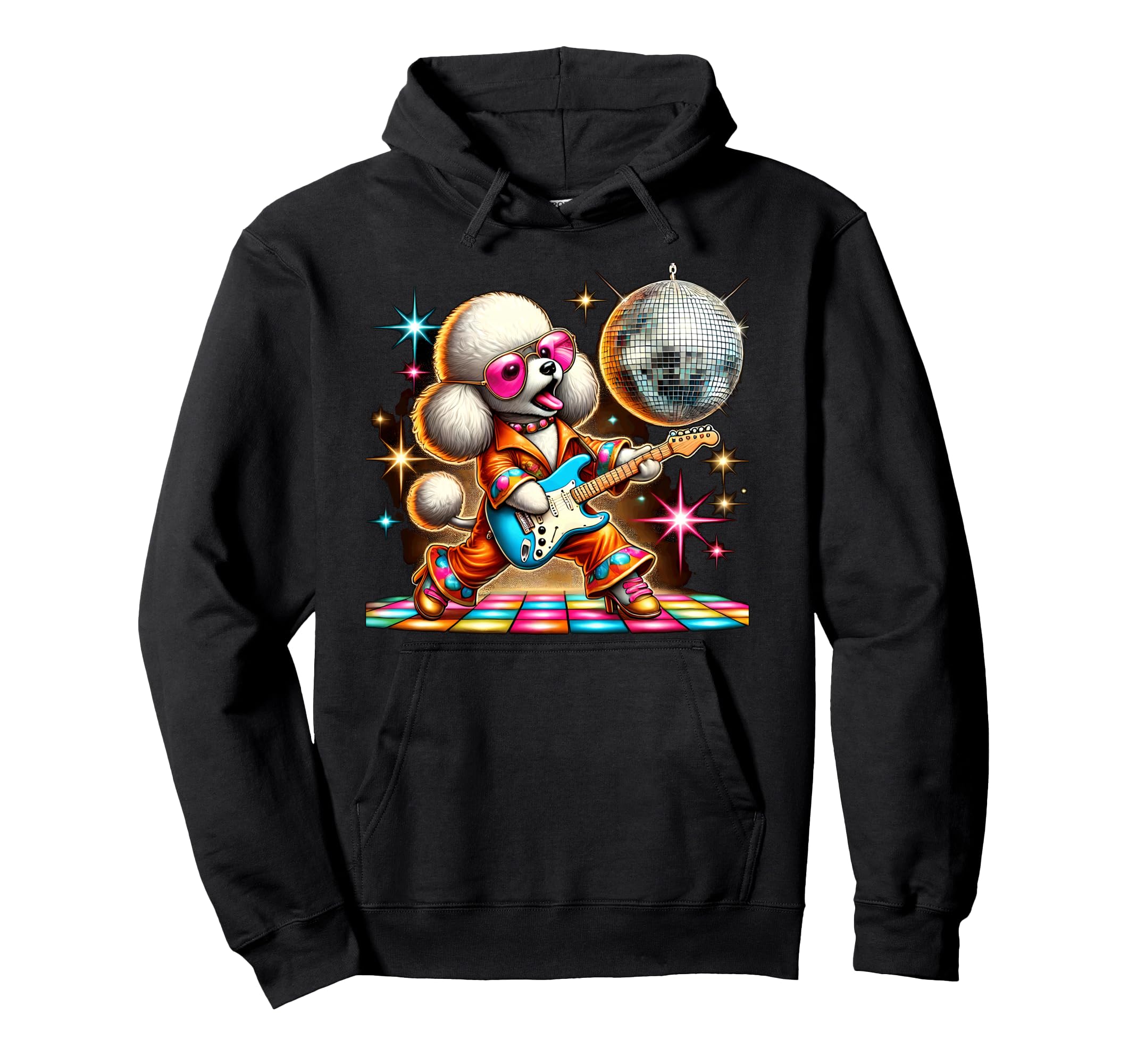 Aesthetic Toy Poodle Disco Hoodie - Fun Novelty Design Unisex - T-Shirt, Sweatshirt, Hoodie