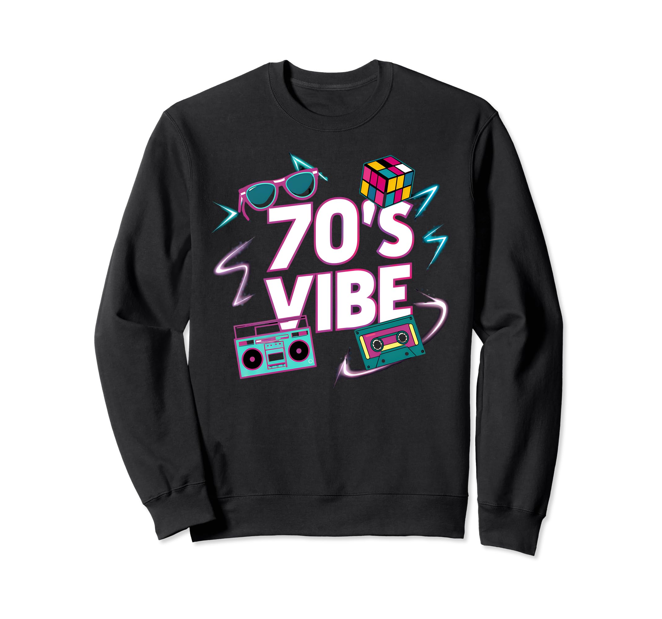 70S Vibe Colorful Fun Graphics Sweatshirt - Trendy Graphic for Adults - T-Shirt, Sweatshirt, Hoodie