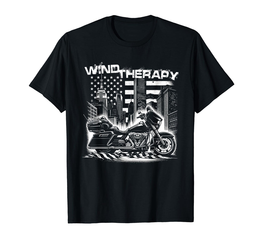 Motorcycle Rider Wind Therapy Funny T-Shirt - Unique Graphic for Adults - T-Shirt, Sweatshirt, Hoodie