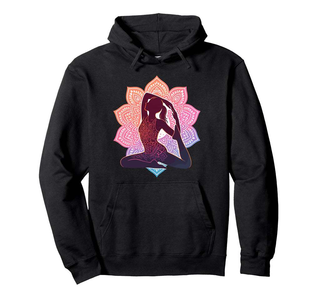 Yoga Mandala Meditation Pose Mindfulness Hoodie - Trendy Graphic Men Women - T-Shirt, Sweatshirt, Hoodie