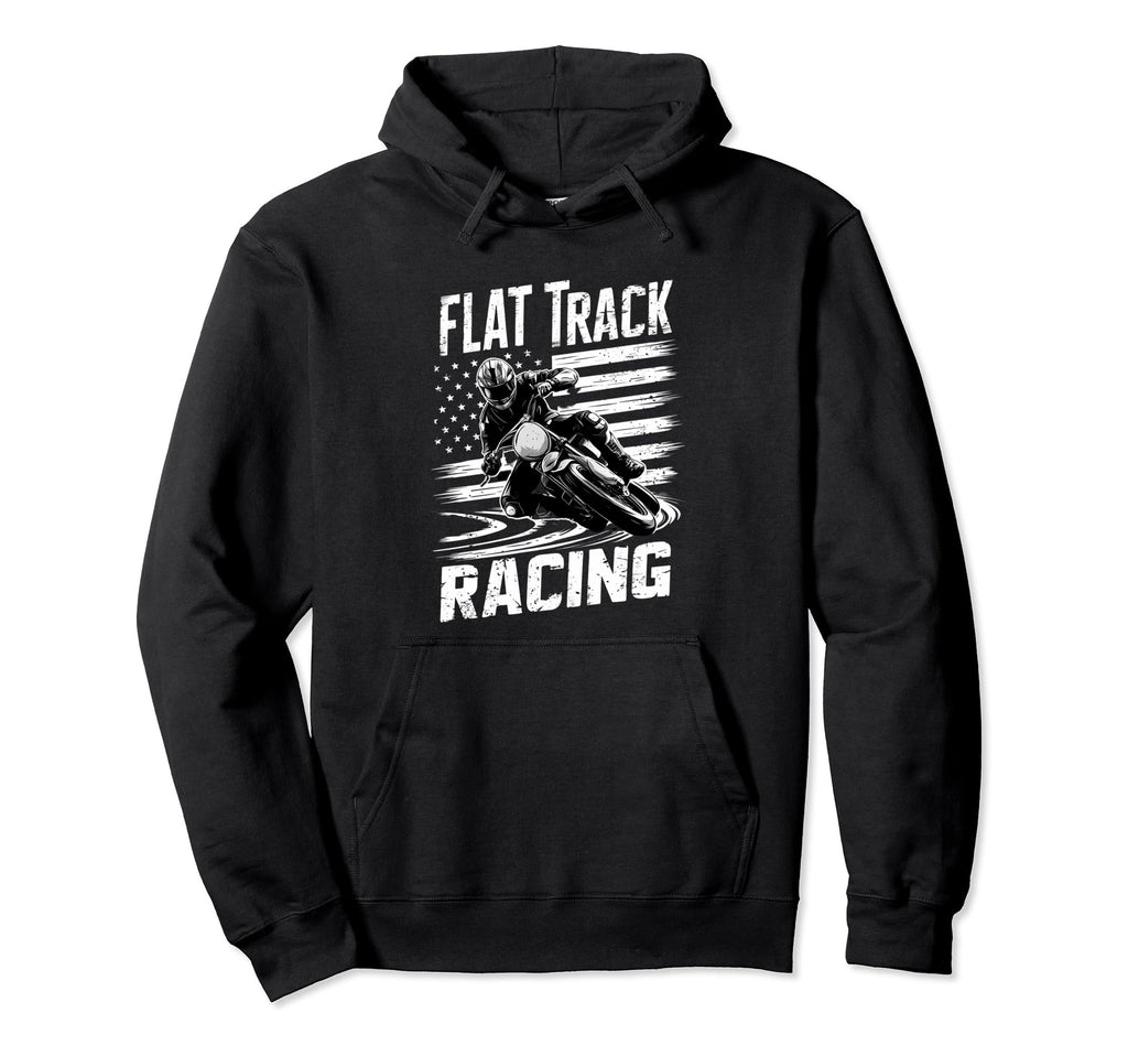 Flat Track Motorcycle Racing American Hoodie - Graphic Print for Adults - T-Shirt, Sweatshirt, Hoodie