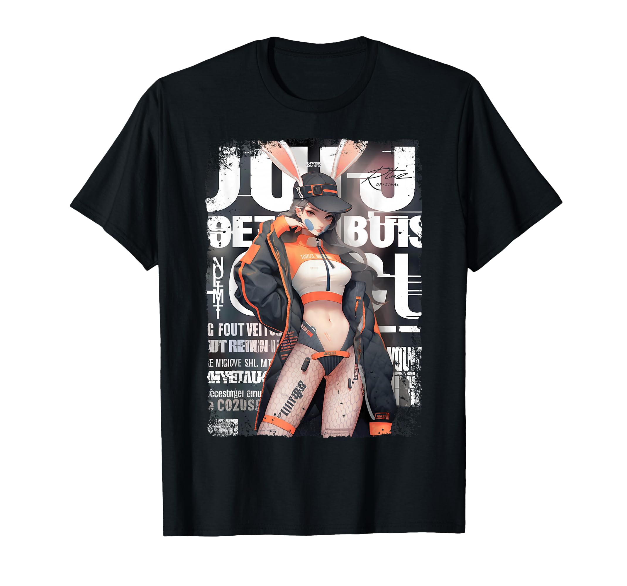 Magazine Cover Bunny Collage Sexy Model T-Shirt - Custom Art Print Unisex - T-Shirt, Sweatshirt, Hoodie