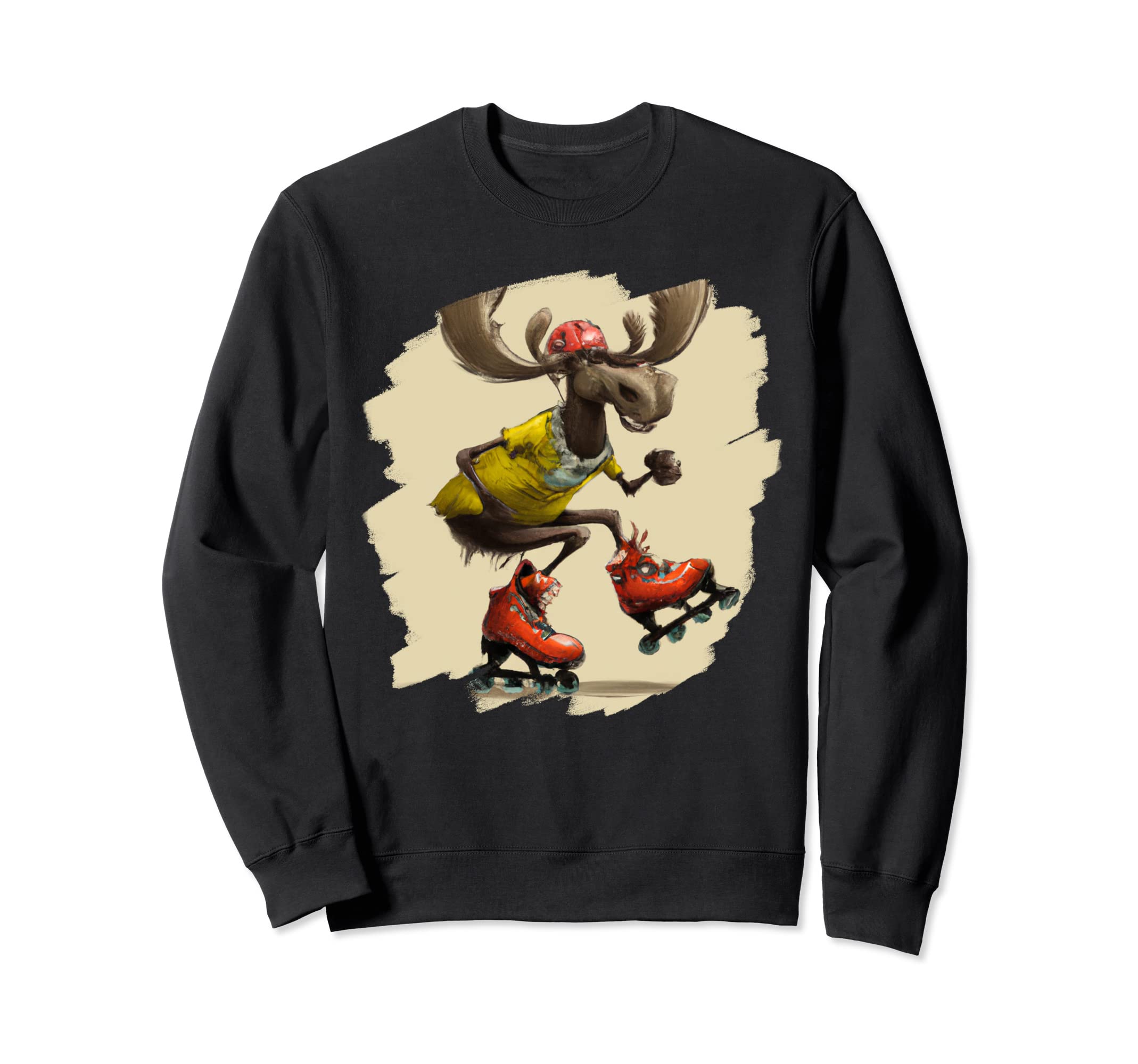 Funny Moose Roller Skates Moose Sweatshirt - Streetwear Style Unisex - T-Shirt, Sweatshirt, Hoodie