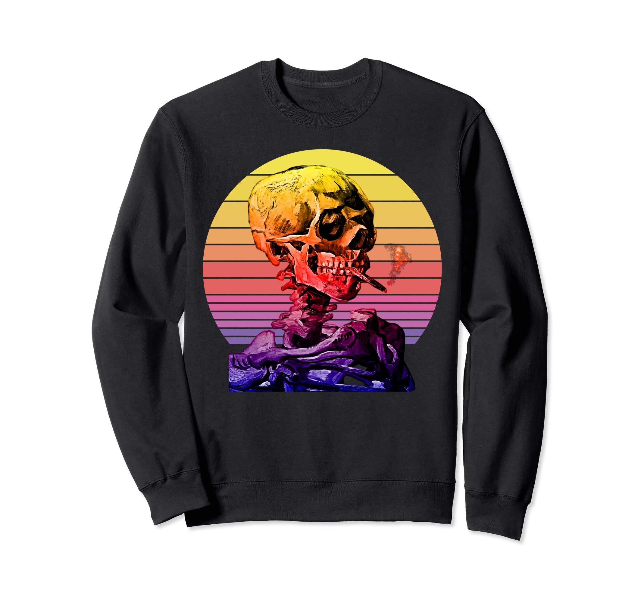 Van Gogh Pop Art Smoker Skeleton Sweatshirt - Custom Art Print Unisex - T-Shirt, Sweatshirt, Hoodie