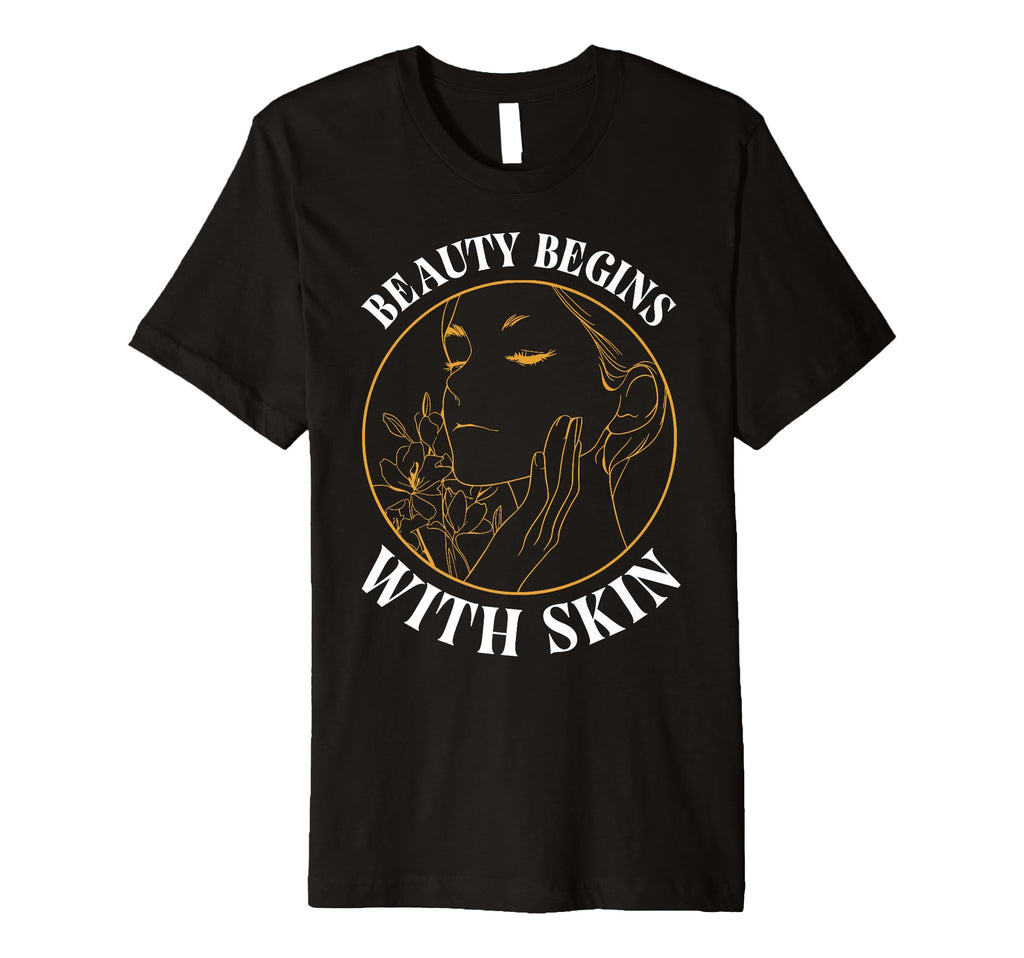 Beauty Begins Skin Self Care Art T-Shirt - Aesthetic Graphic Men Women - T-Shirt, Sweatshirt, Hoodie
