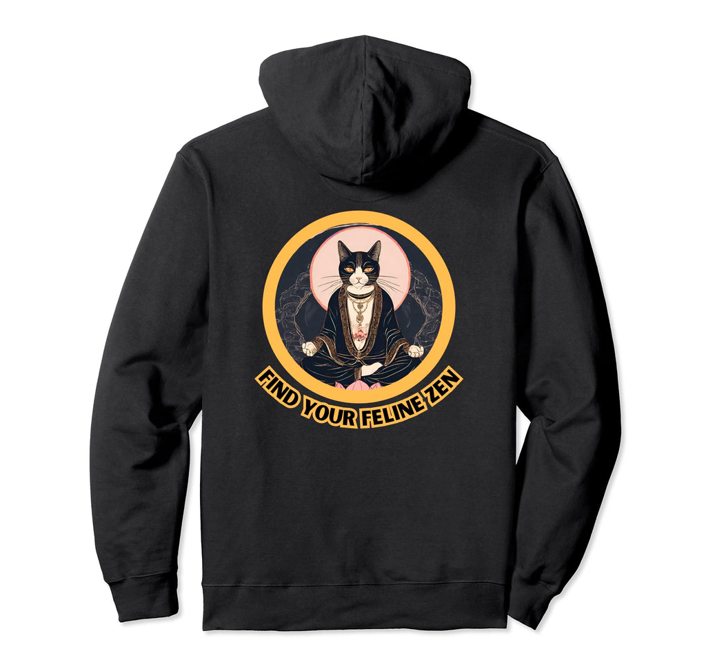 Feline Zen Relax Cat Meditation Be Hoodie - Aesthetic Graphic Men Women - T-Shirt, Sweatshirt, Hoodie