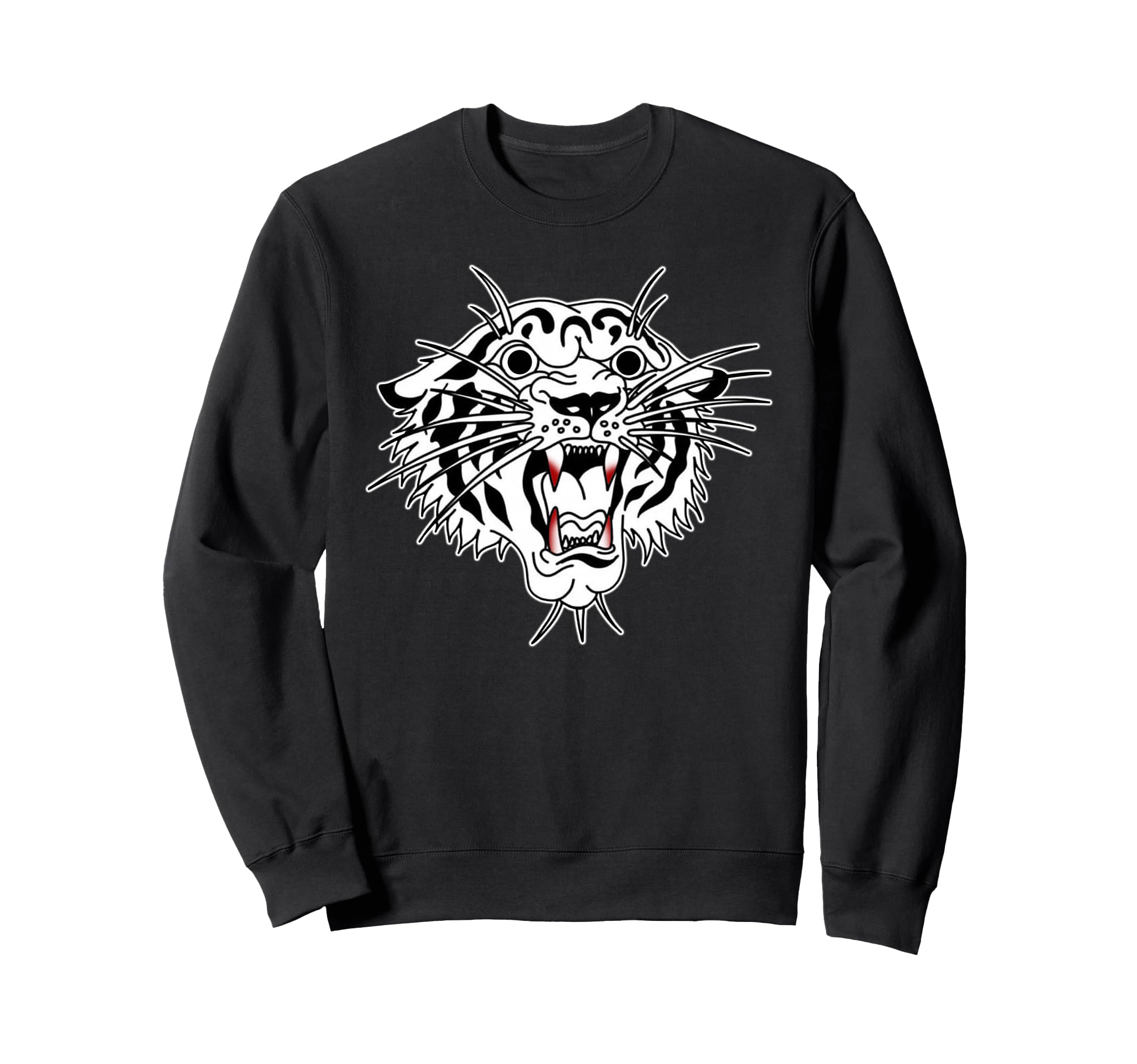 Roaring Tiger Bengal Blackwork Sweatshirt - Streetwear Style Men Women - T-Shirt, Sweatshirt, Hoodie