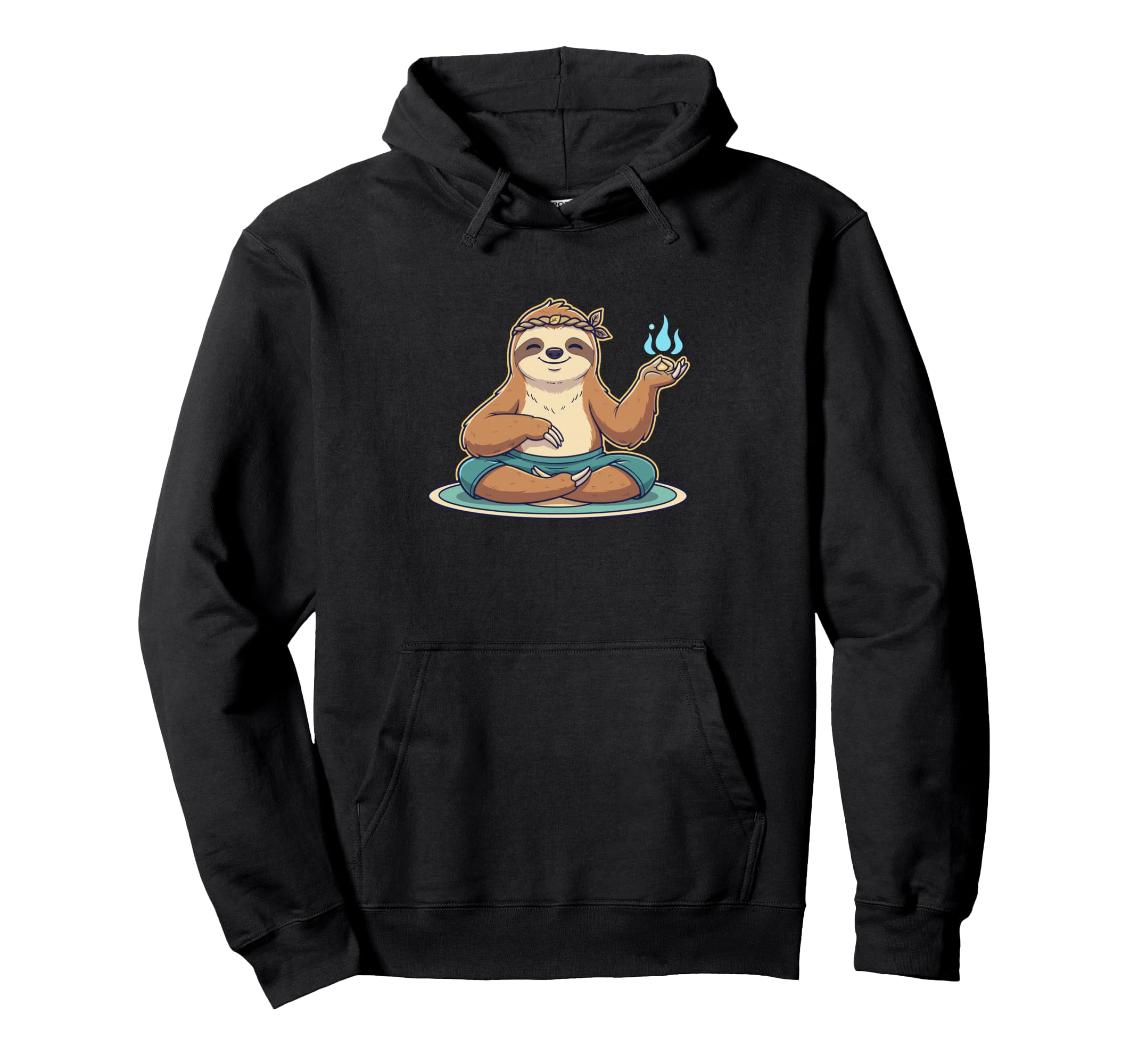 Sloth Lotus Pose Yoga Mindfulness Vibes Hoodie - Unique Graphic Unisex - T-Shirt, Sweatshirt, Hoodie