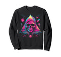 Skull Vaporwave Retrowave Aesthetic Sweatshirt - Graphic Print Men Women - T-Shirt, Sweatshirt, Hoodie
