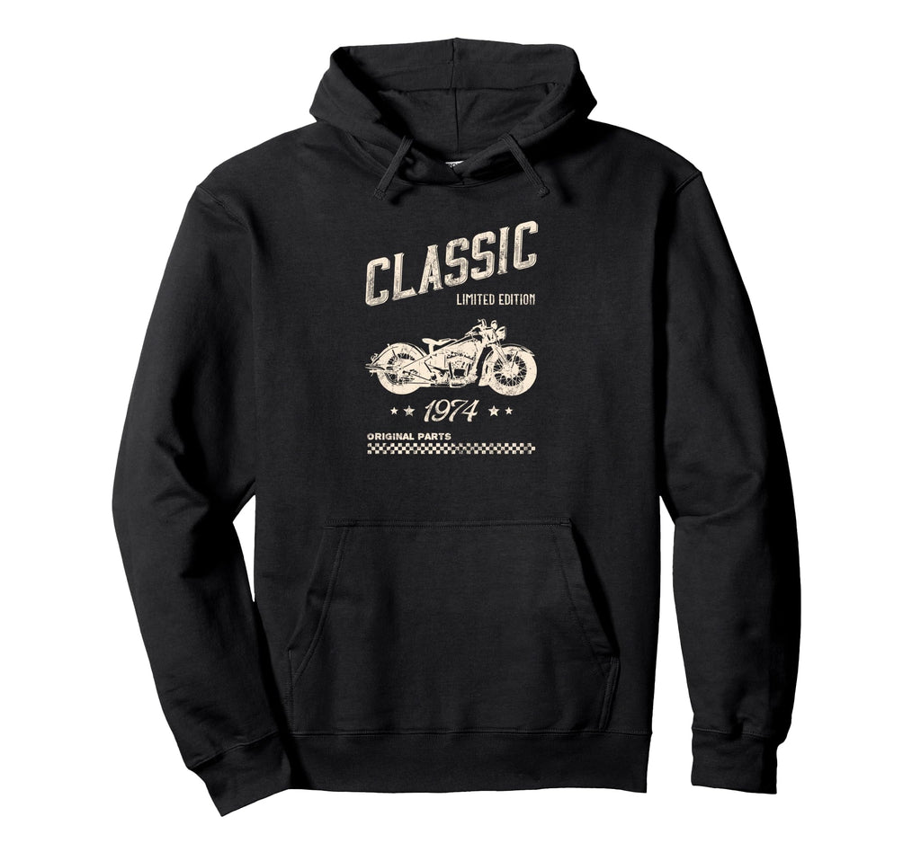51St Birthday 1974 Motorcycle Hoodie - Aesthetic Graphic Unisex - T-Shirt, Sweatshirt, Hoodie