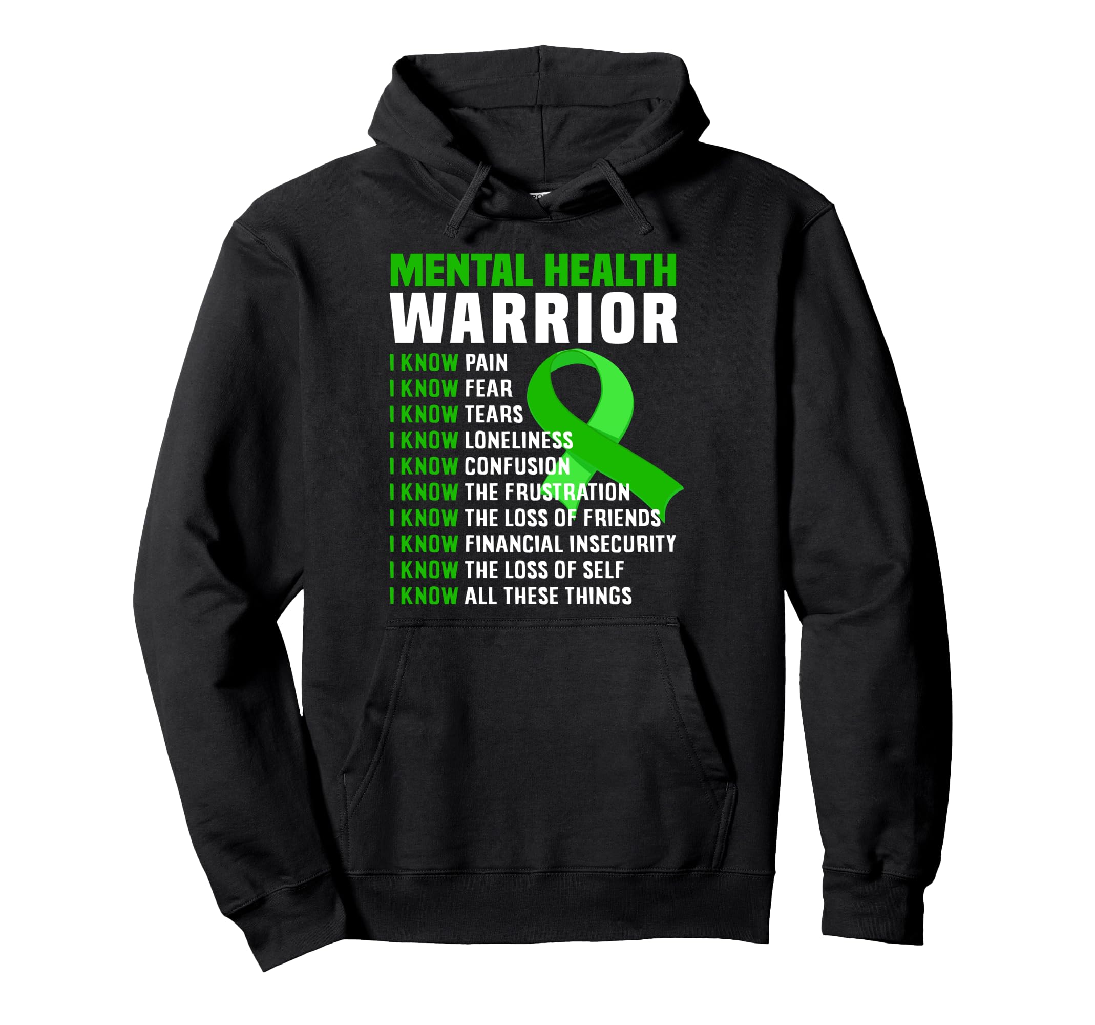 Mental Health Warrior Mental Health Hoodie - Minimalist Print Men Women - T-Shirt, Sweatshirt, Hoodie