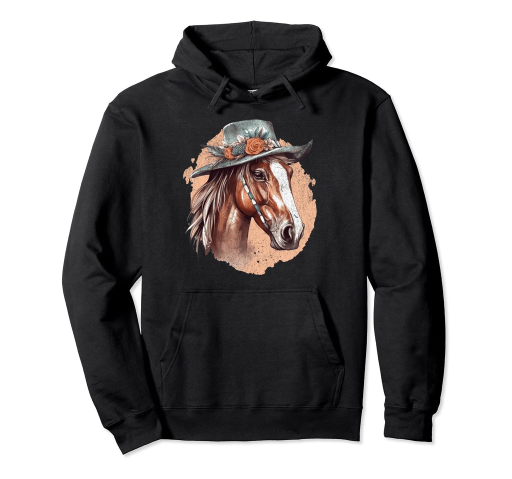 Bohemian Horse Western Hat Animal Hoodie - Casual Everyday Wear Unisex - T-Shirt, Sweatshirt, Hoodie