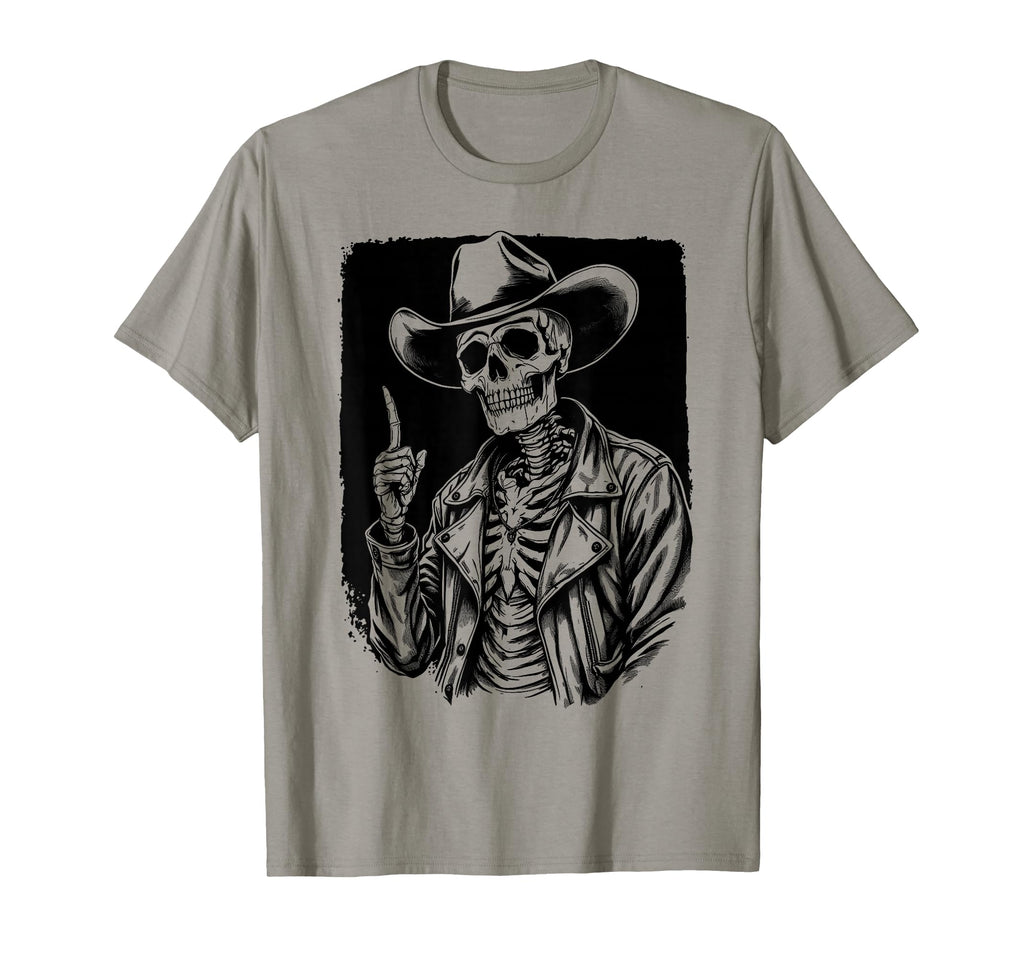 Cowboy Skeleton Western T-Shirt - Custom Art Print for Adults - T-Shirt, Sweatshirt, Hoodie