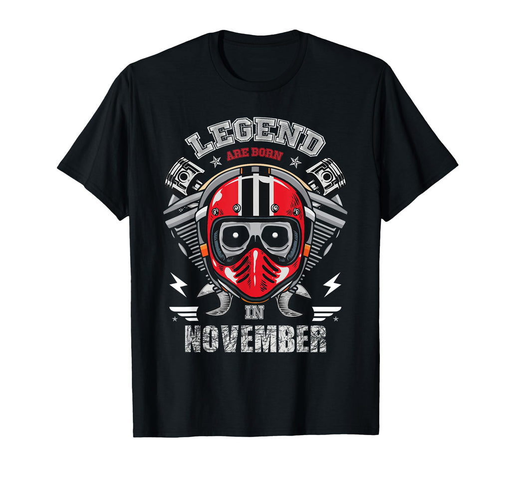 Biker Born November Motorcycle T-Shirt - Casual Everyday Wear for Adults - T-Shirt, Sweatshirt, Hoodie