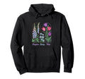 Foxglove Daisy Tulip Floral Drawing Hoodie - Fun Novelty Design for Adults - T-Shirt, Sweatshirt, Hoodie