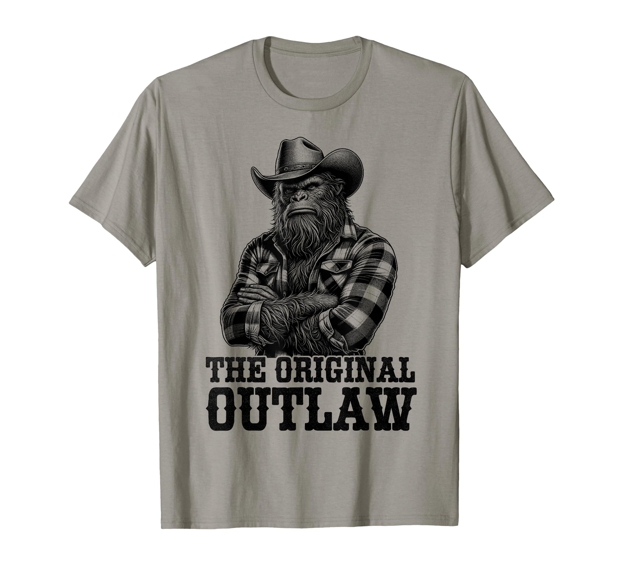 Bigfoot Sasquatch Funny Cowboy T-Shirt - Minimalist Print Men Women - T-Shirt, Sweatshirt, Hoodie