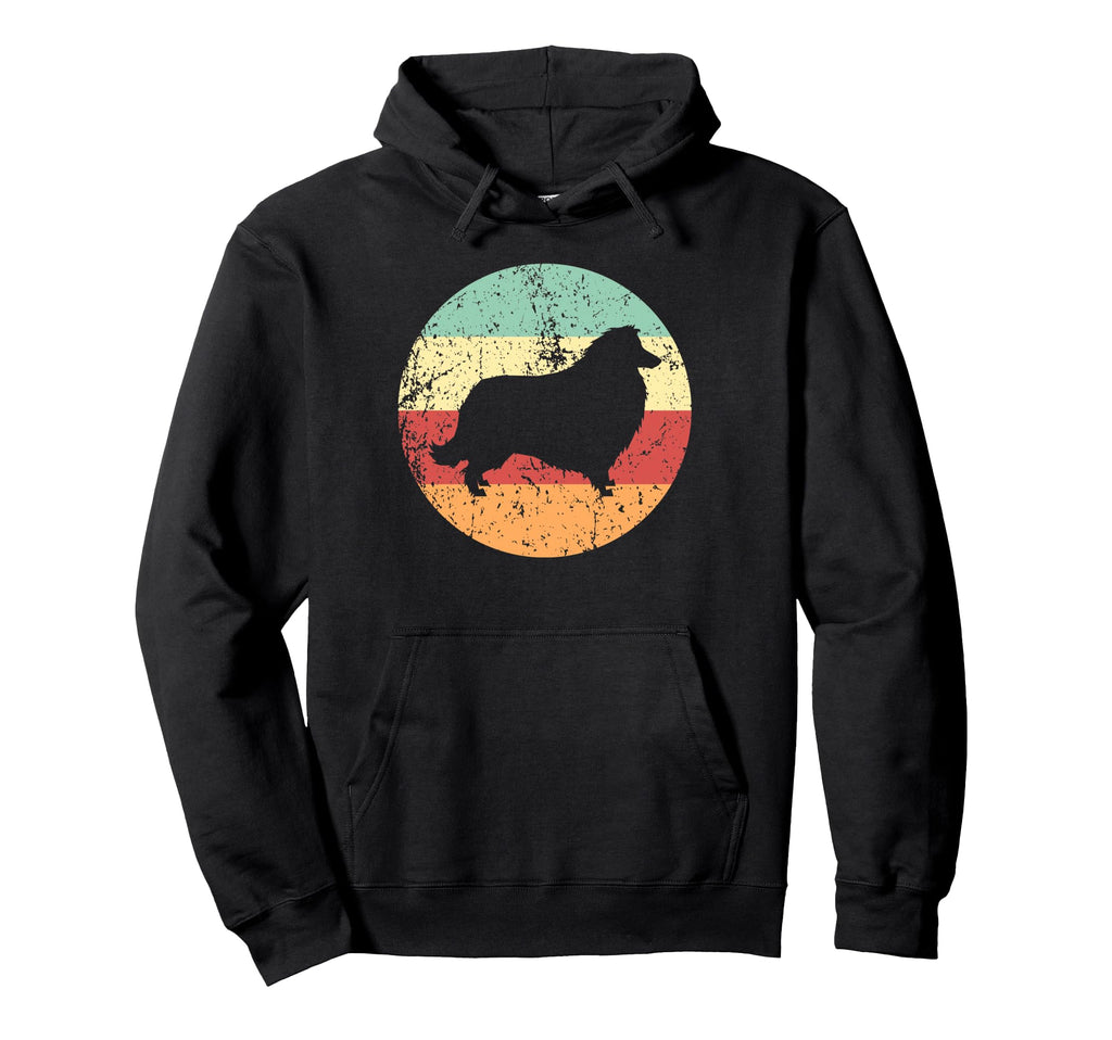 Collie Dog Breed Silhouette 1970S Hoodie - Fun Novelty Design Men Women - T-Shirt, Sweatshirt, Hoodie