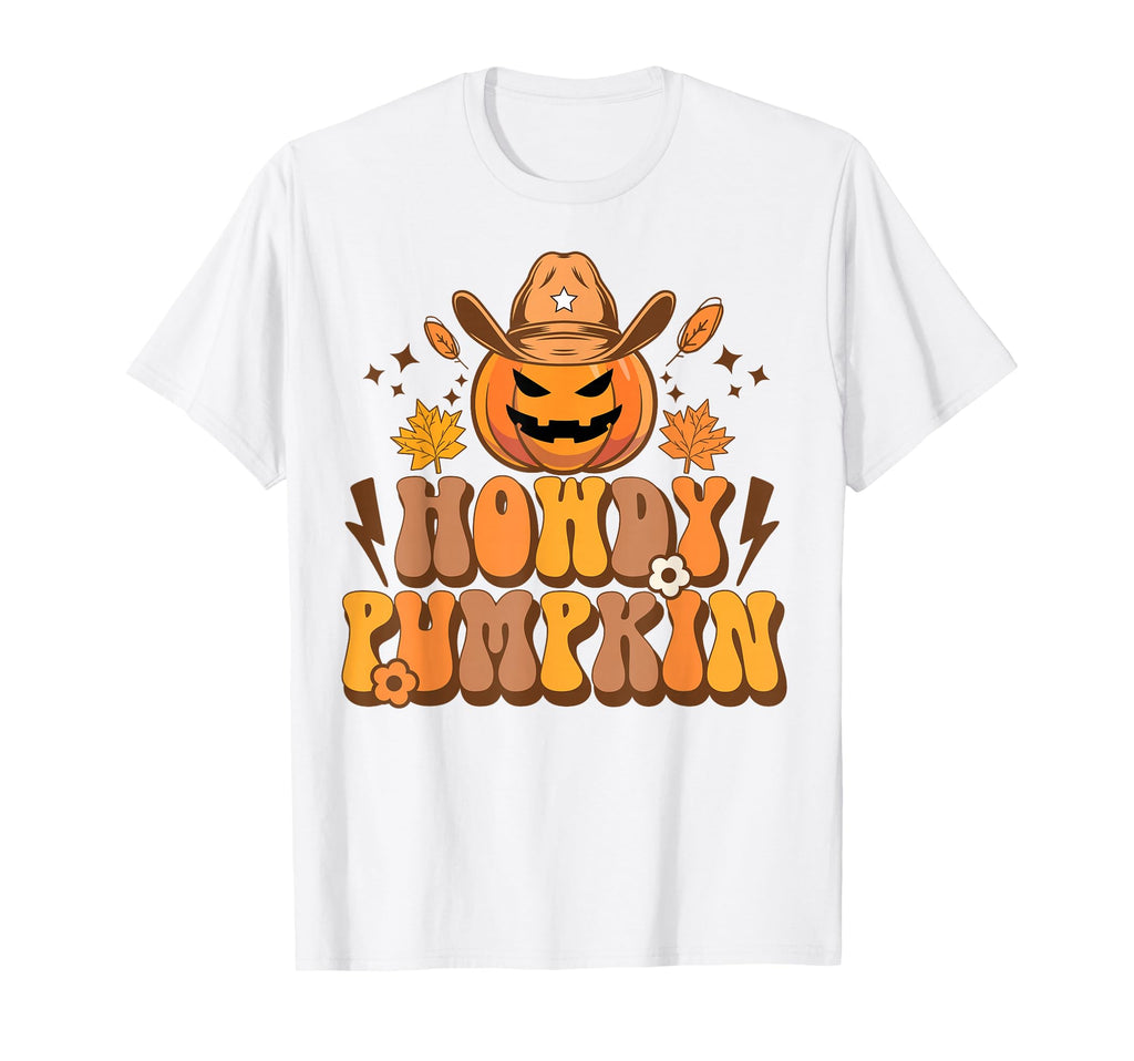 Howdy Pumpkin Fall Autumn Western Halloween T-Shirt - Unique Graphic Unisex - T-Shirt, Sweatshirt, Hoodie