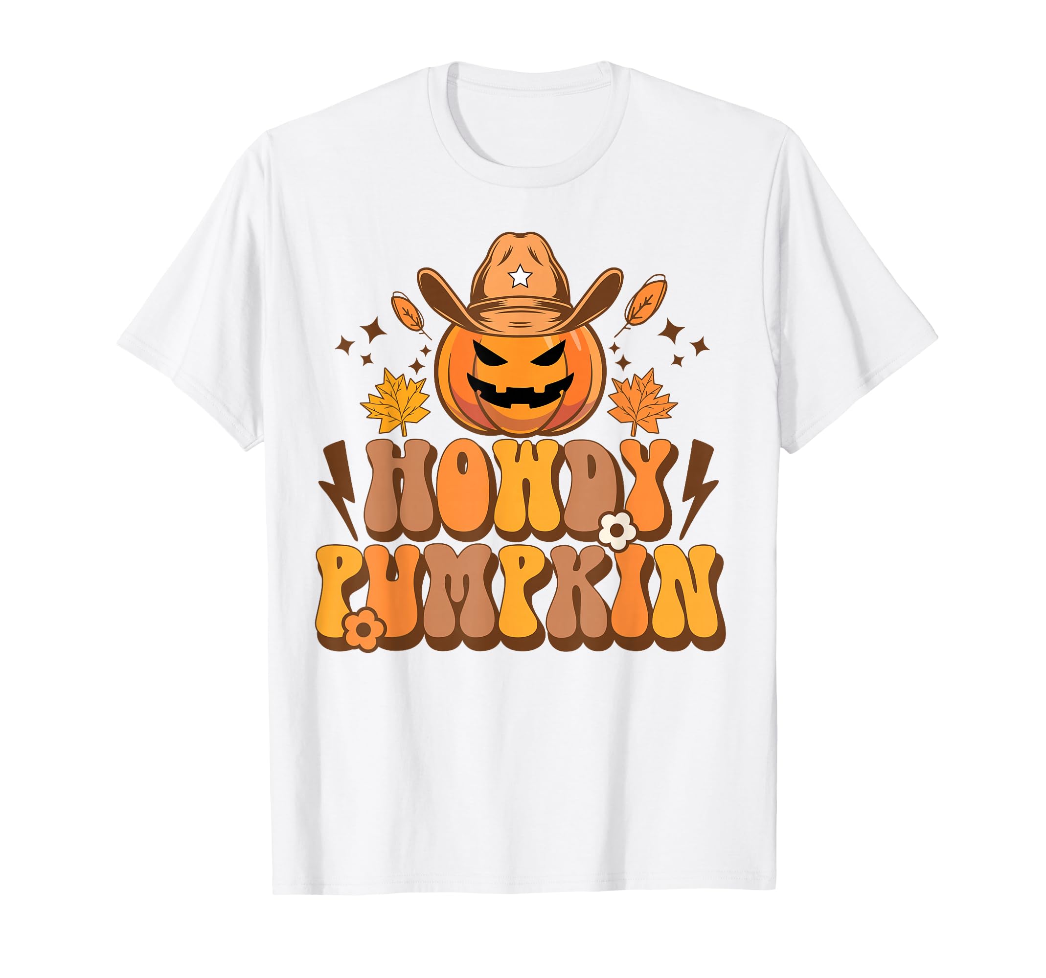 Howdy Pumpkin Fall Autumn Western T-Shirt - Fun Novelty Design for Adults - T-Shirt, Sweatshirt, Hoodie