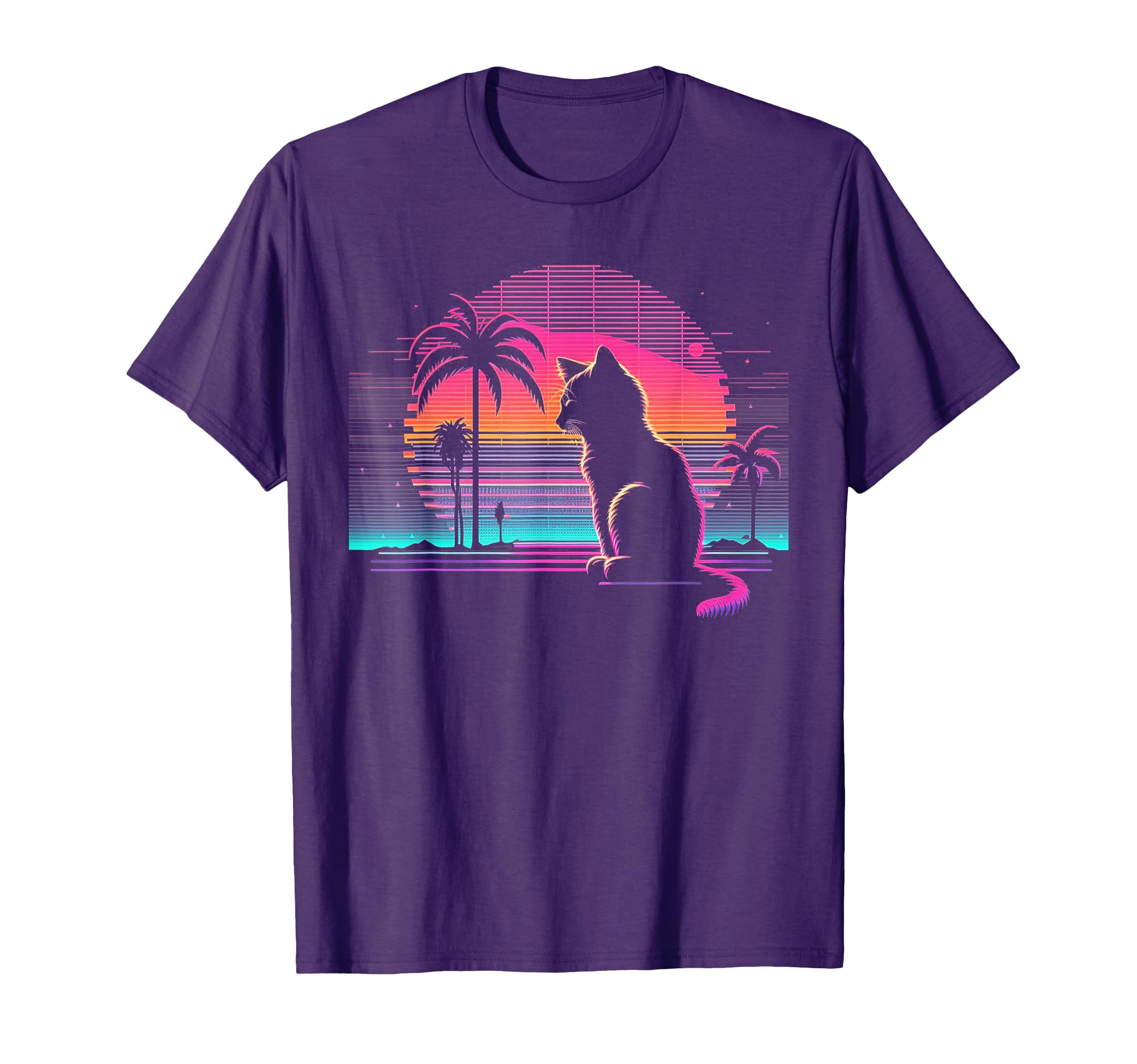 Cat Vaporwave Retrowave Aesthetic T-Shirt - Minimalist Print for Adults - T-Shirt, Sweatshirt, Hoodie