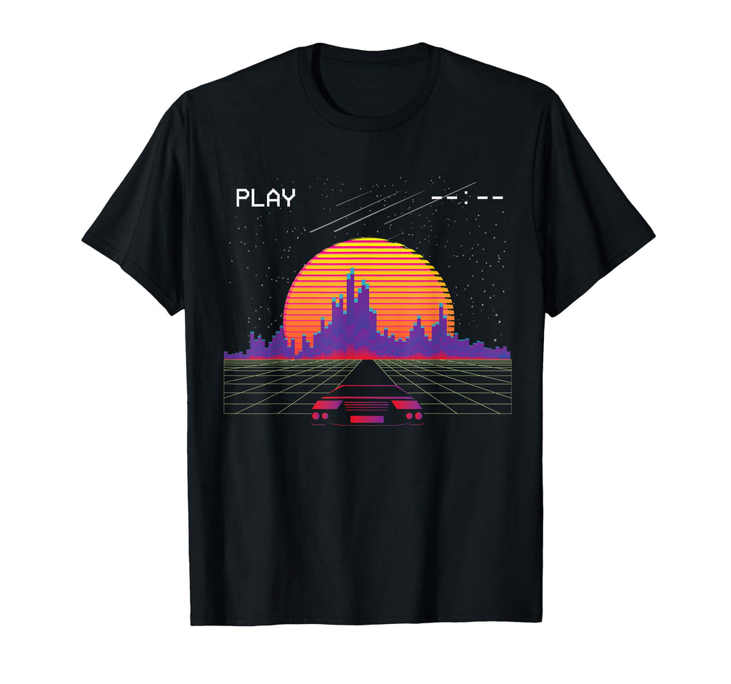 Cyberpunk Outrun Synthwave Sunset Fast Car T-Shirt - Unique Graphic Unisex - T-Shirt, Sweatshirt, Hoodie