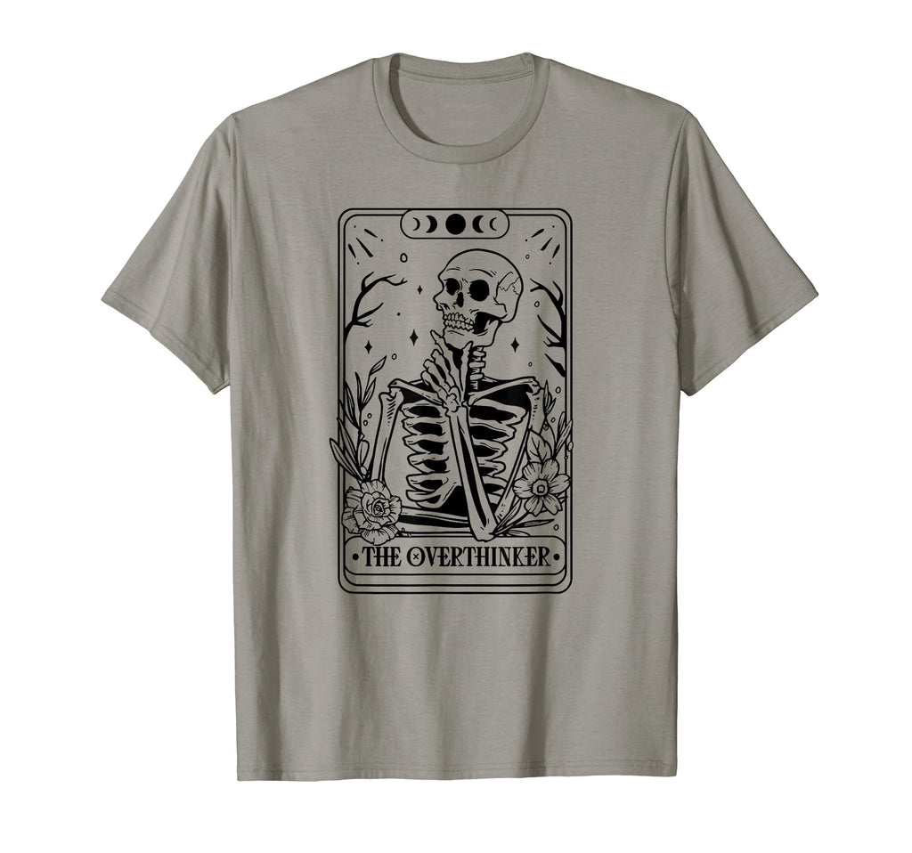 Overthinker Tarot Card Skeleton Halloween T-Shirt - Custom Art Print Unisex - T-Shirt, Sweatshirt, Hoodie