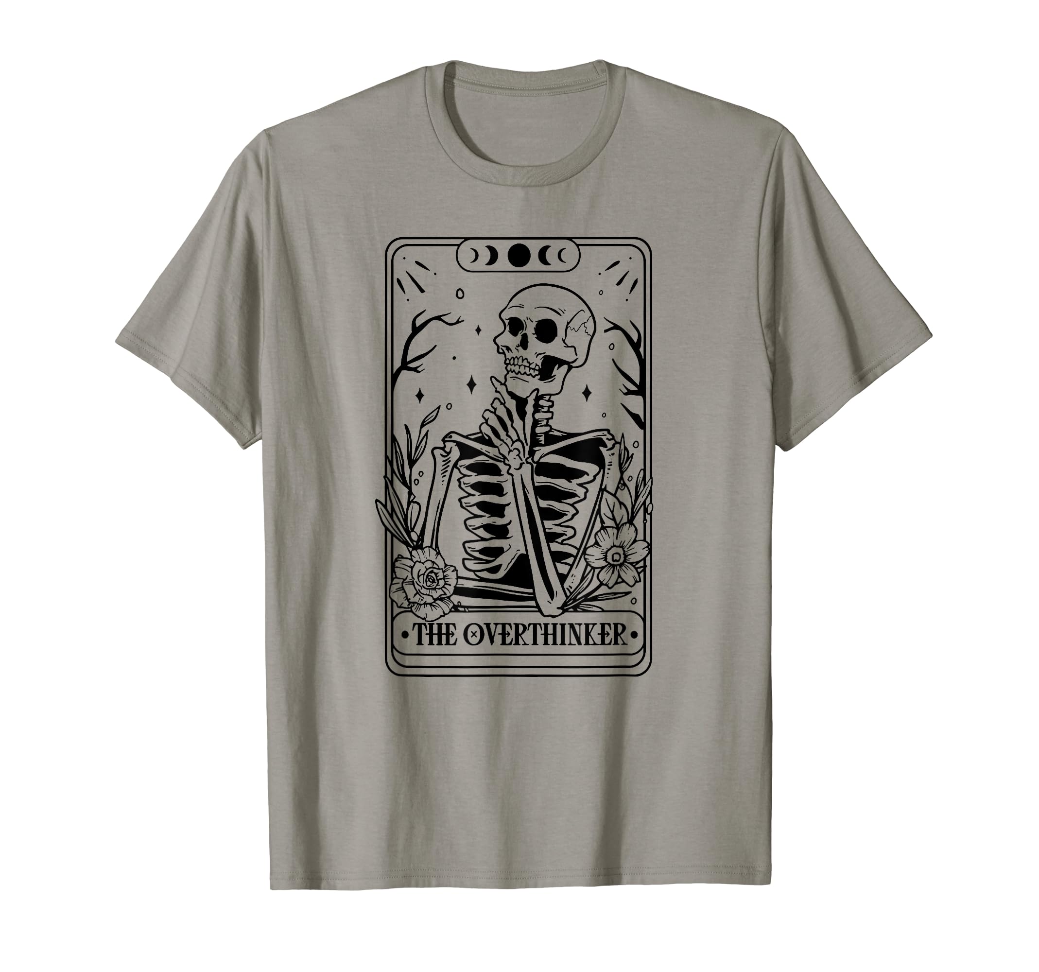 Overthinker Tarot Card Skeleton Halloween T-Shirt - Custom Art Print Unisex - T-Shirt, Sweatshirt, Hoodie