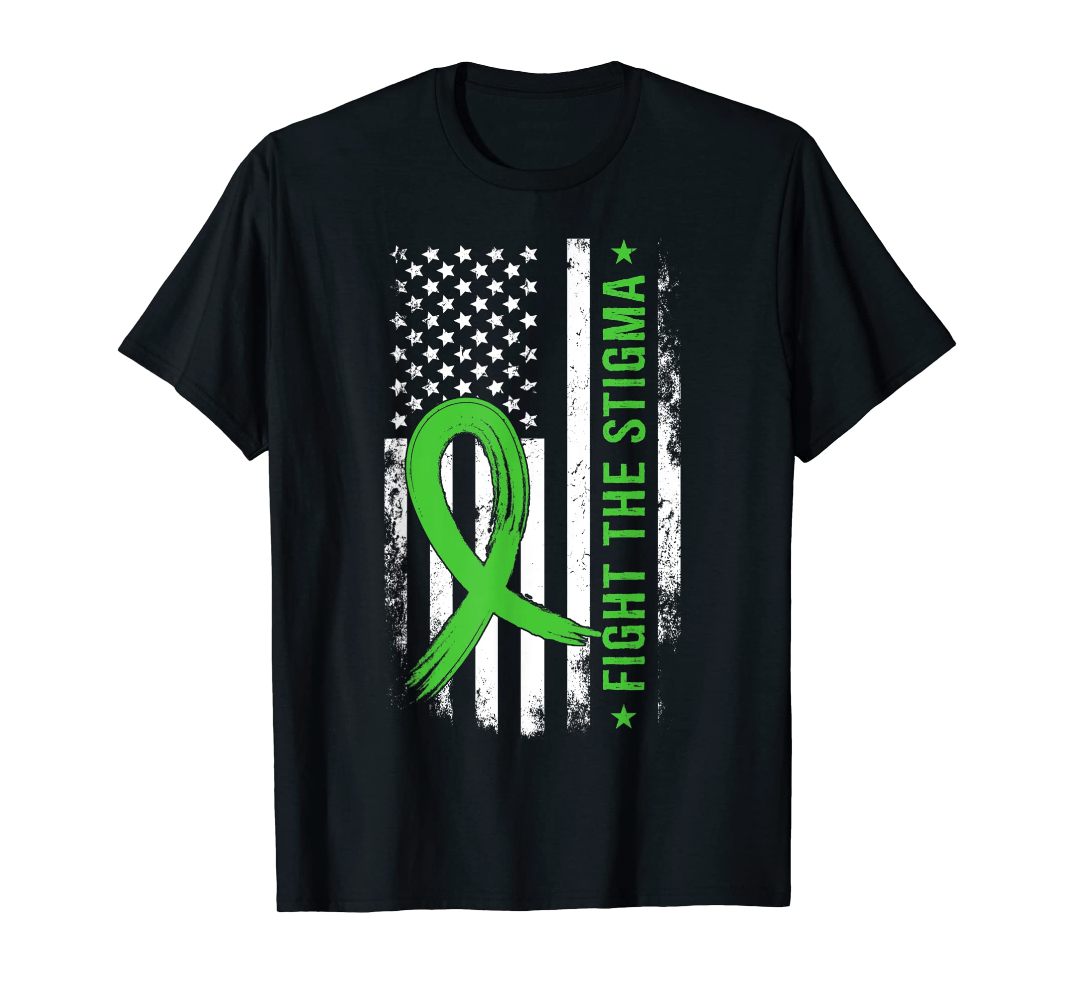 Fight Stigma Green May Mental Health T-Shirt - Custom Art Print Unisex - T-Shirt, Sweatshirt, Hoodie
