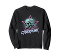 Cyberpunk Skull 80S Synthwave Sci Sweatshirt - Minimalist Print for Adults - T-Shirt, Sweatshirt, Hoodie