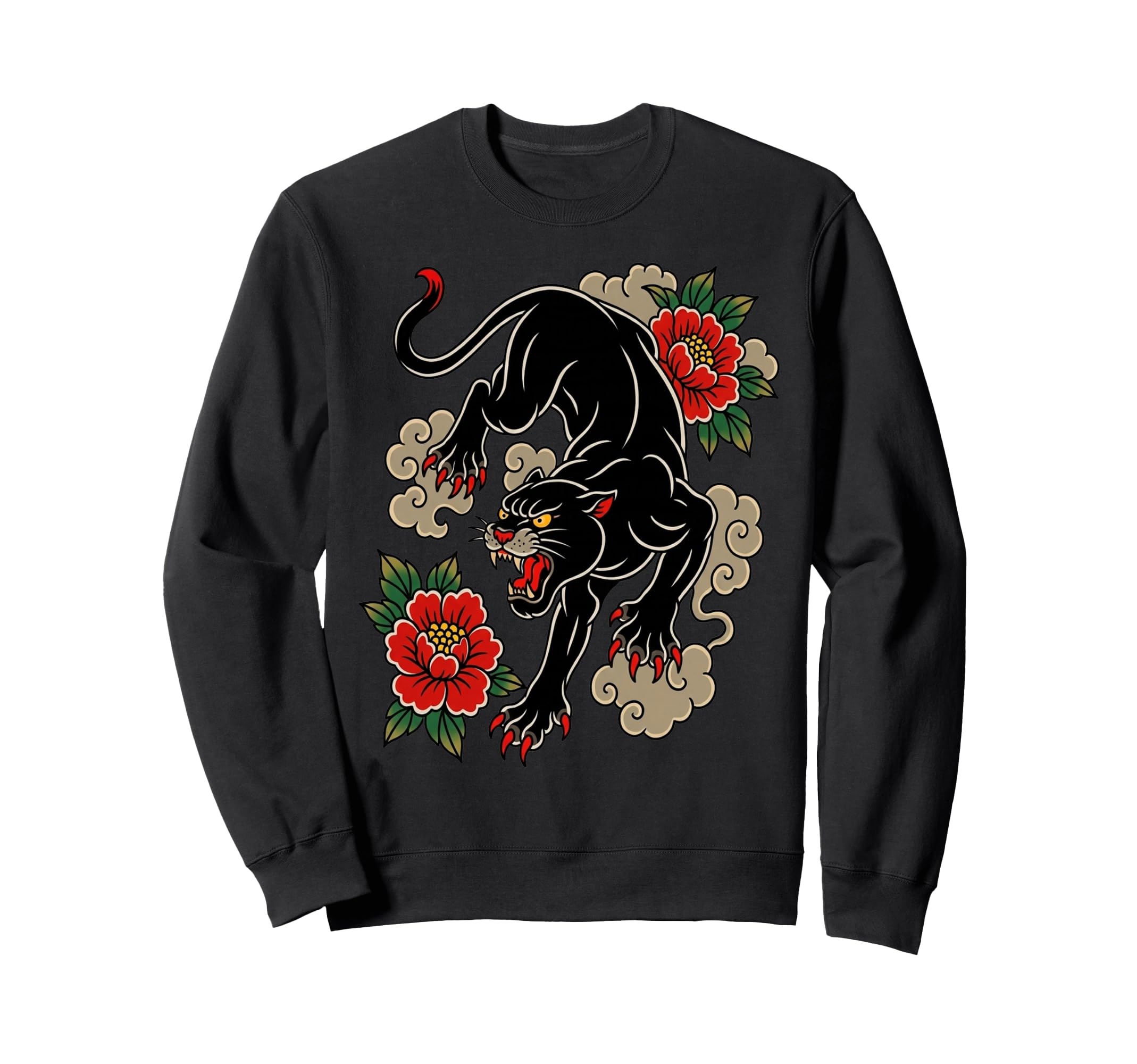 Traditional Tattoo Panther Old School Sweatshirt - Minimalist Print Unisex - T-Shirt, Sweatshirt, Hoodie