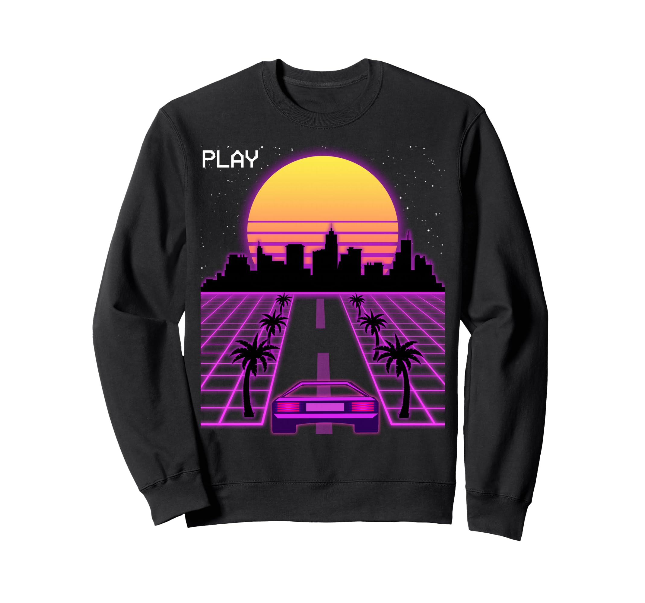 Vaporwave Sunset Synthwave Sweatshirt - Casual Everyday Wear Men Women - T-Shirt, Sweatshirt, Hoodie